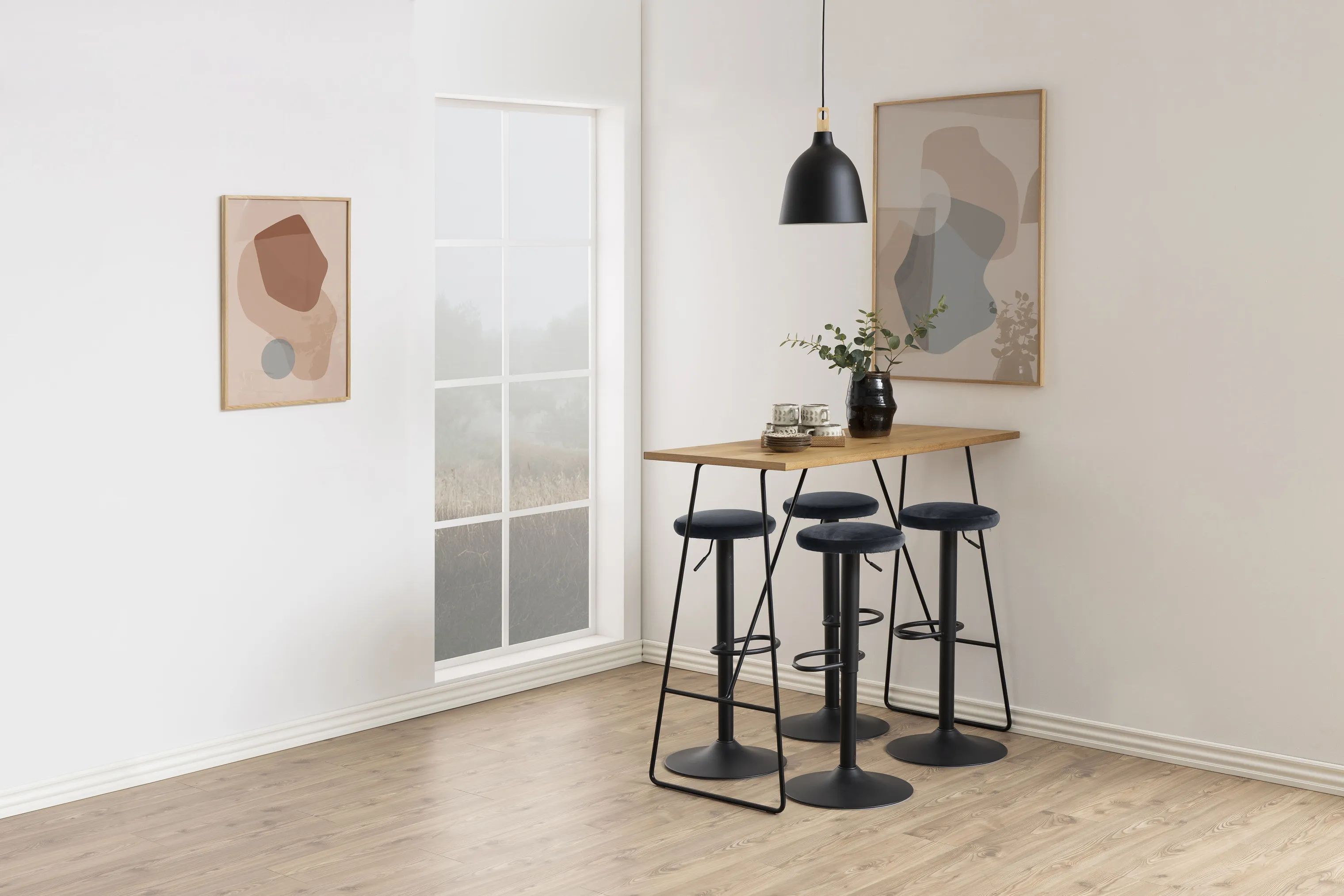 CASA Living Barstole Finch Barstol - 2 stk i Mørkegrå/mat sort, 2