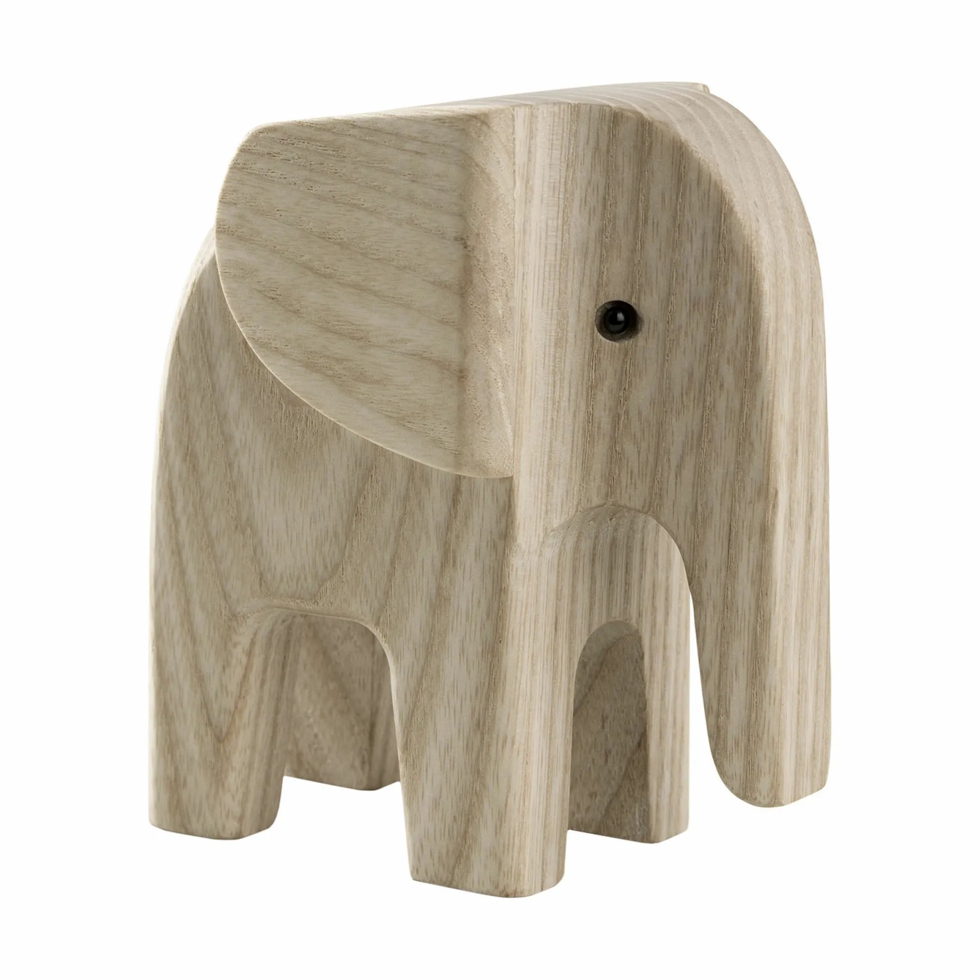 Novoform Dyrefigurer Figur - Baby Elefant i Lyst træ, 7,7 cm, 1