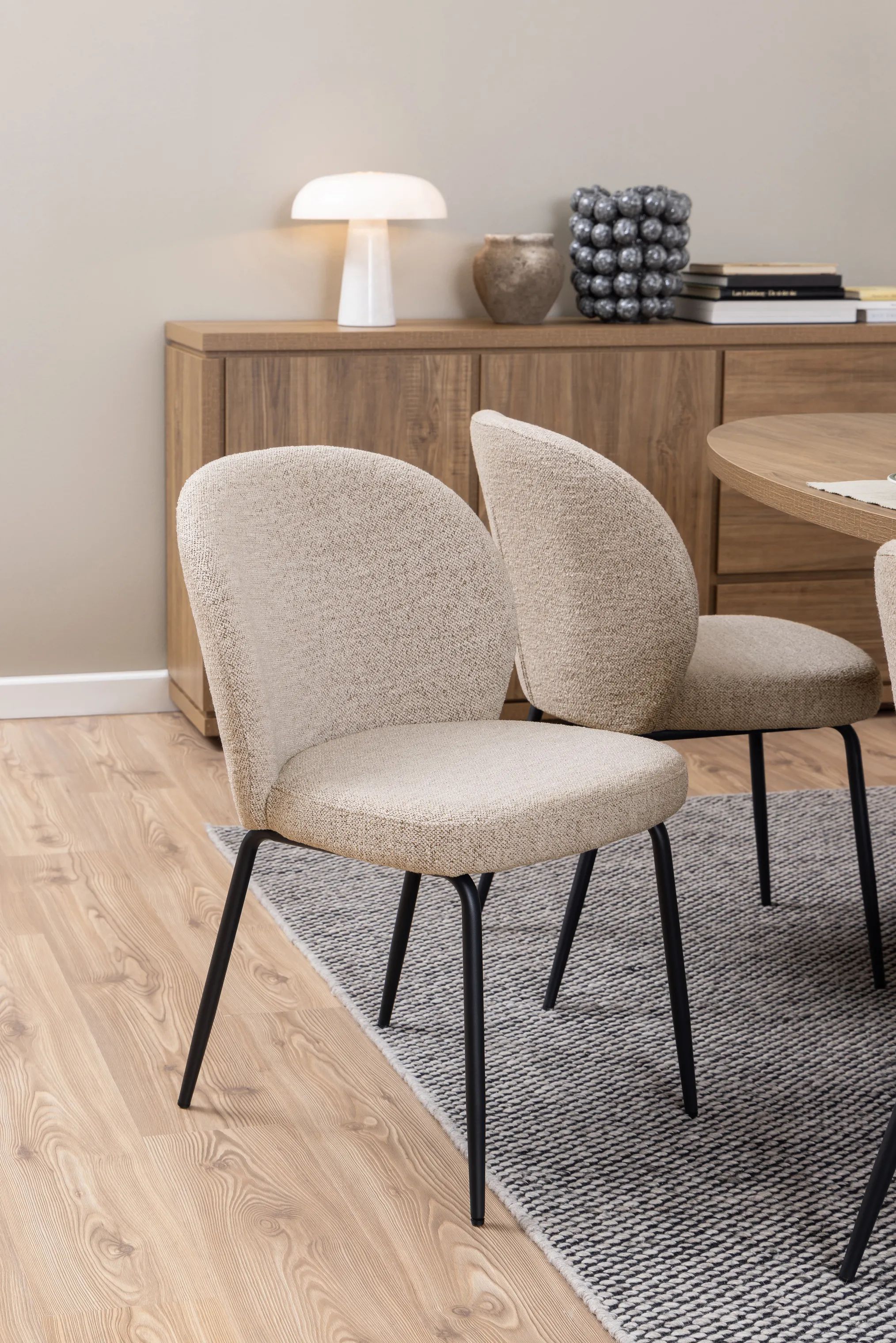CASA Living Spisebordsstole Patricia Spisebordsstol - 2 stk. i beige/sort, 2