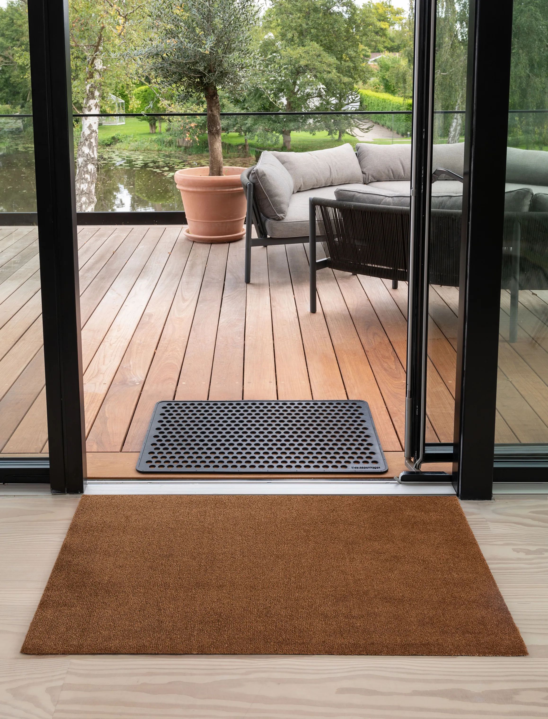 Tica Copenhagen Gulvtæpper Uni Color Gulvtæppe i cognac, B90 x L130 cm, 5