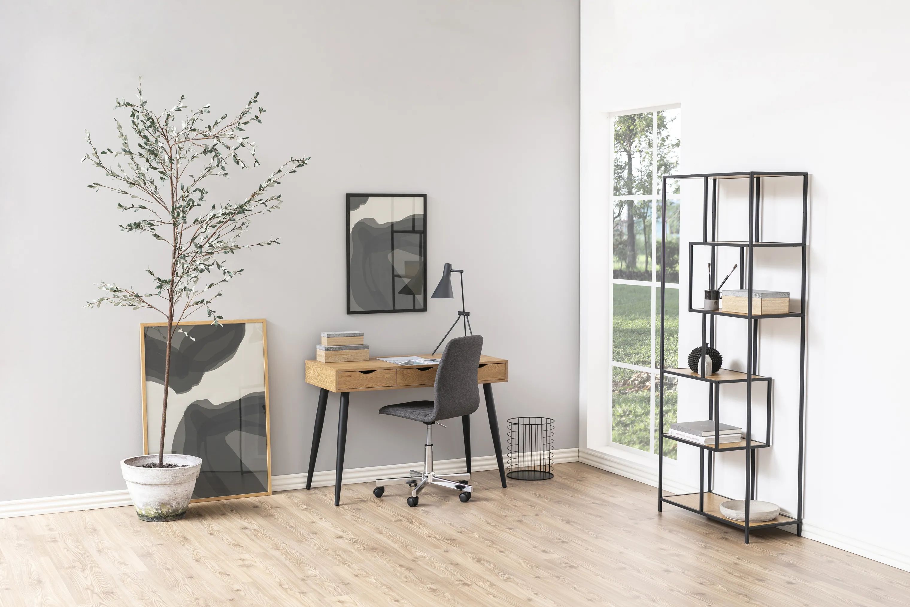 CASA Living Skriveborde Neptun Skrivebord i Natur/sort, 3