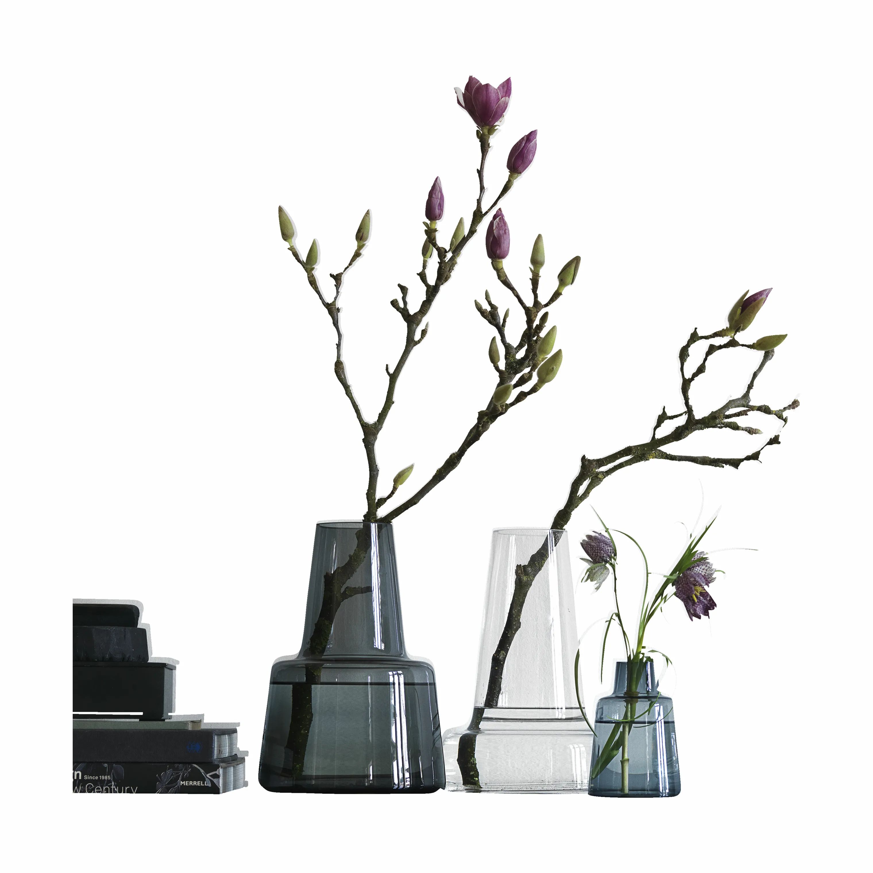 Holmegaard Vaser Flora Vase i Smoke, 24 cm, 2