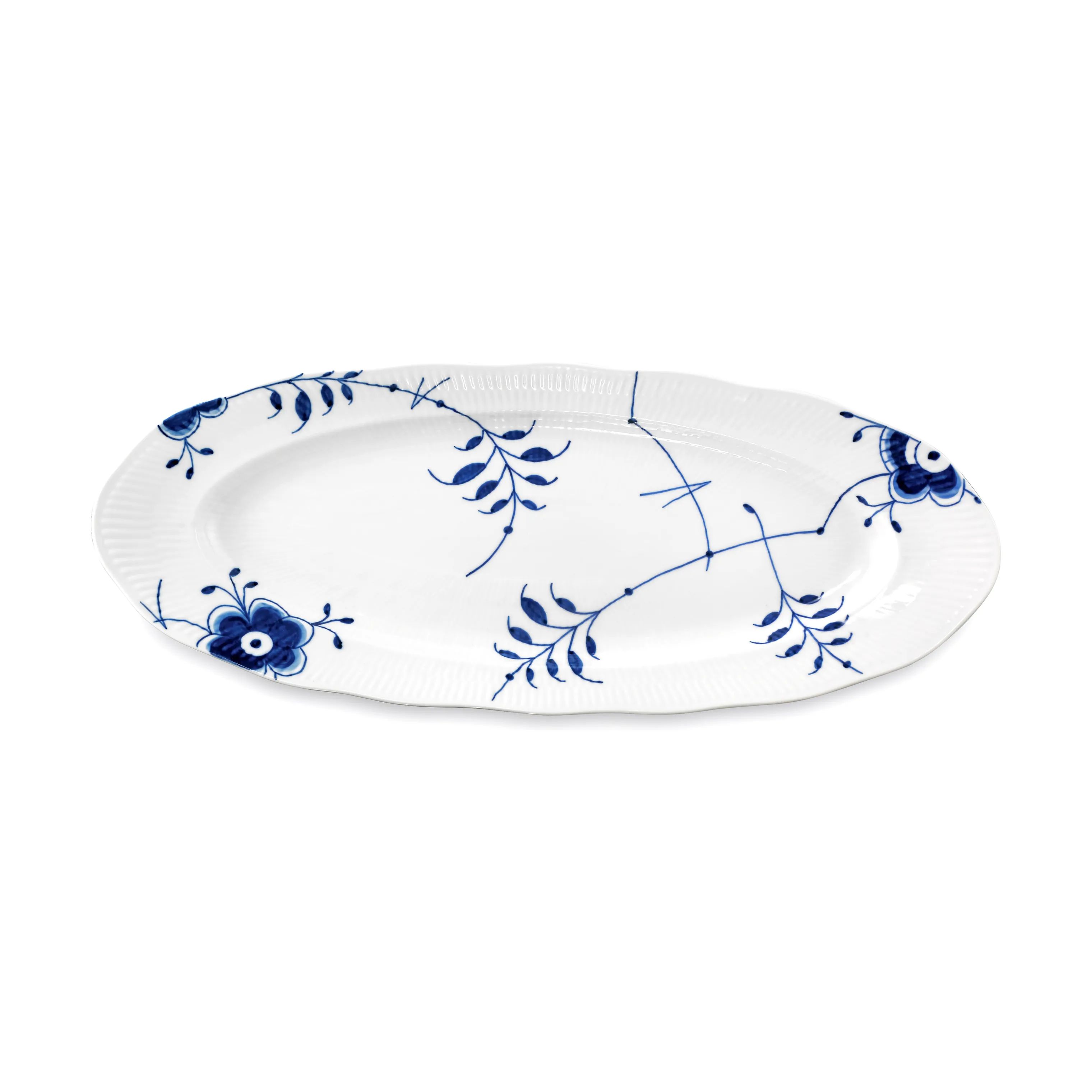 Royal Copenhagen Serveringsfade Blå Mega Riflet Fiskefad i 60 cm, 1