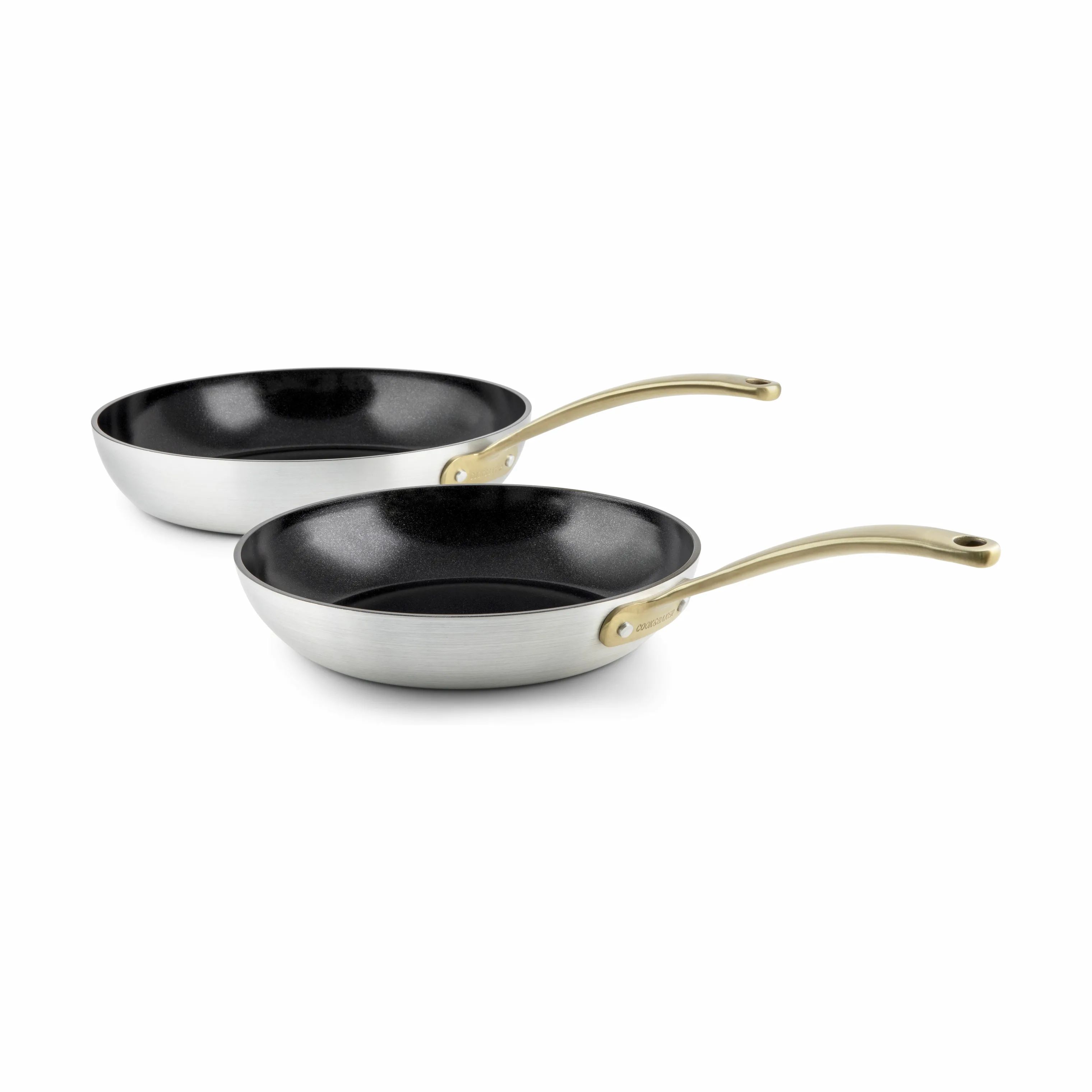 Cook & Baker Stegepander Premium Stegepandesæt - 2 dele i Sølvfarvet/guldfarvet, 1