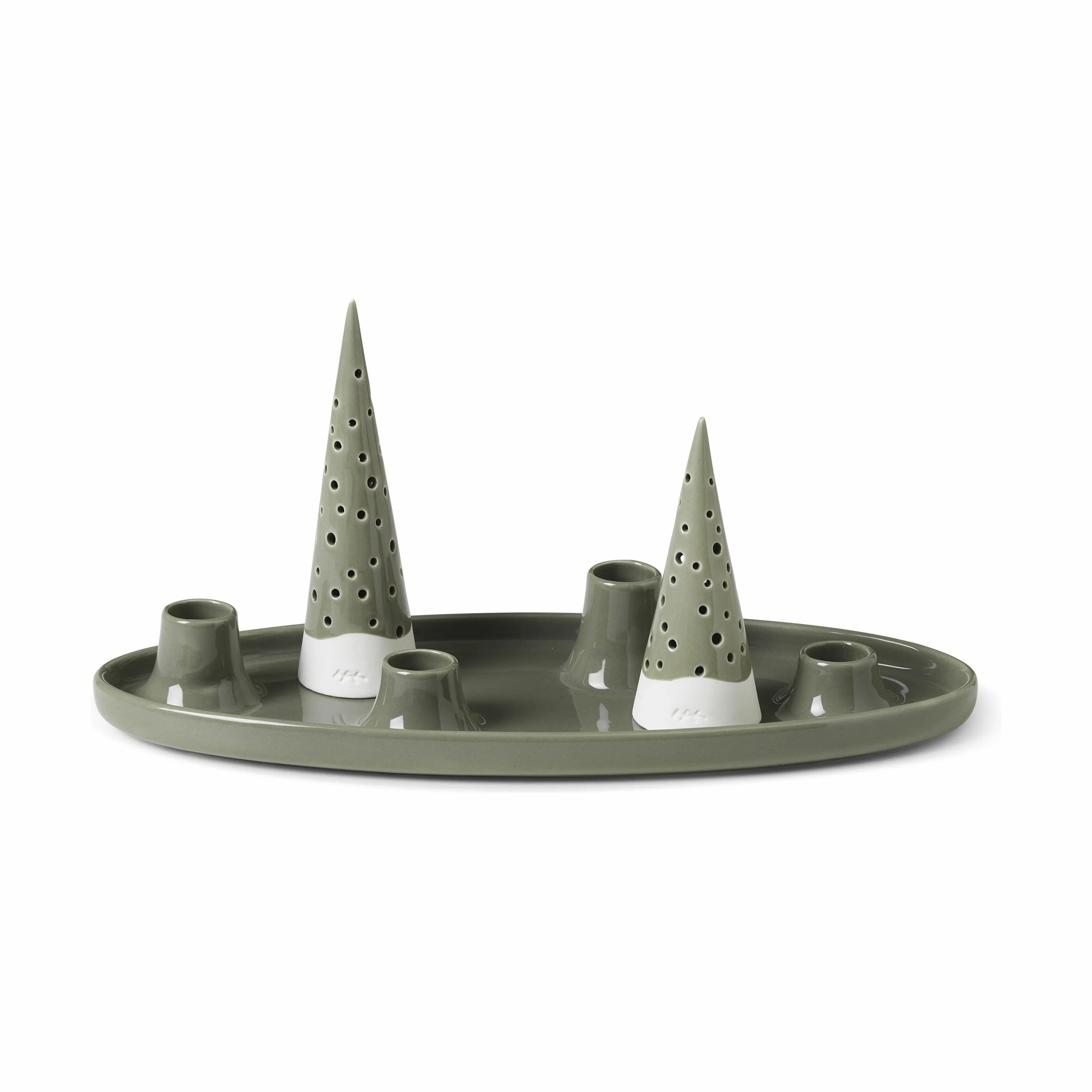 Kähler Kronelysestage Nobili Adventsstage i Olivengrøn, 15,5 cm, 1