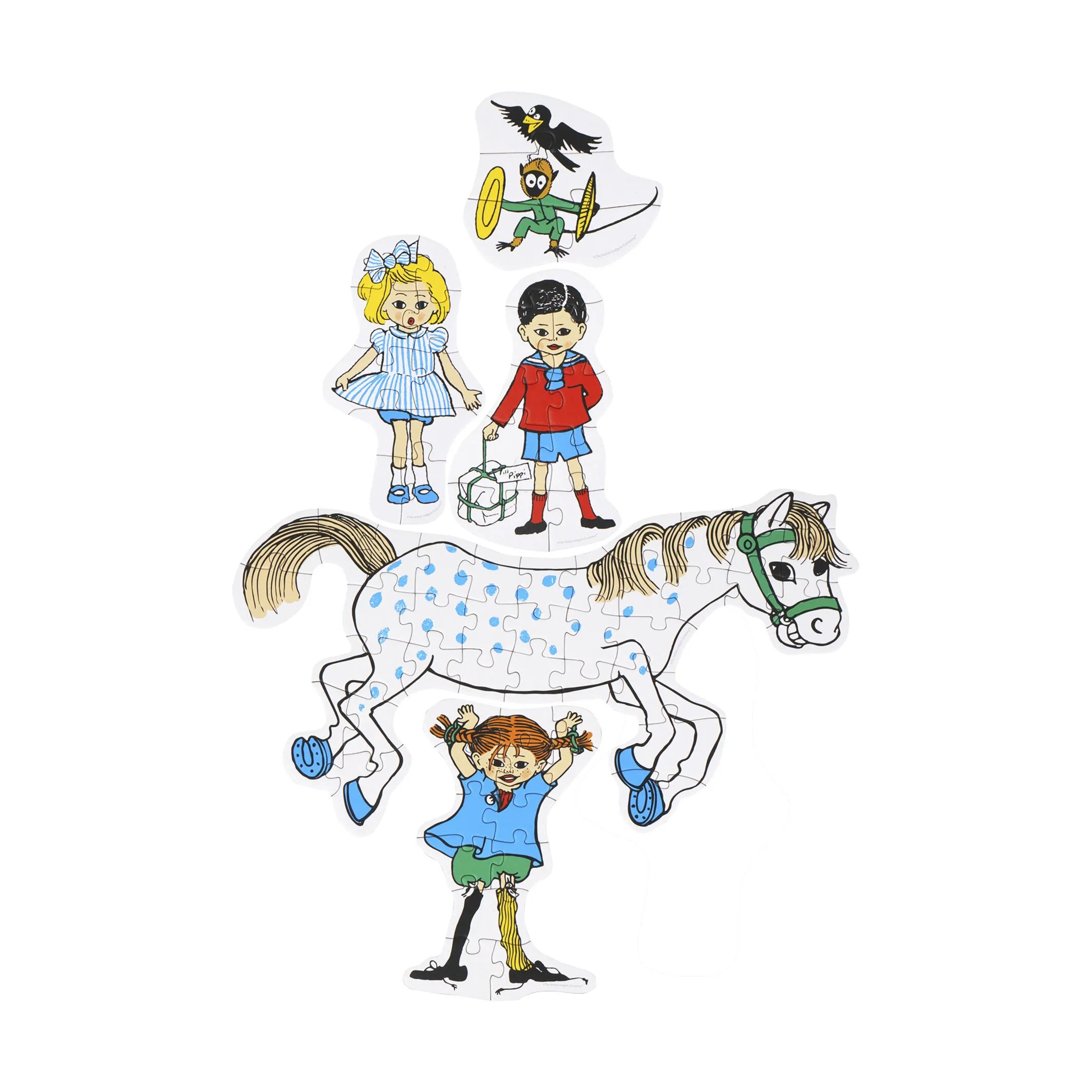 Barbo Toys Spil Pippi Langstrømpe Pippi Langstrømpe Stablepuslespil - 5 stk. i Multifarvet, 1