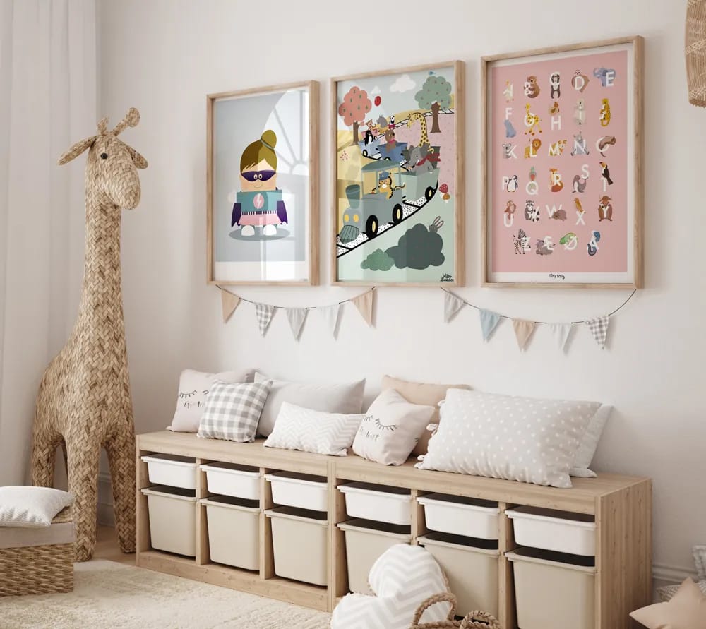 Poster&Frame Plakater Plakat - ABC i Lyserød, B29,7 x L42 cm, 2