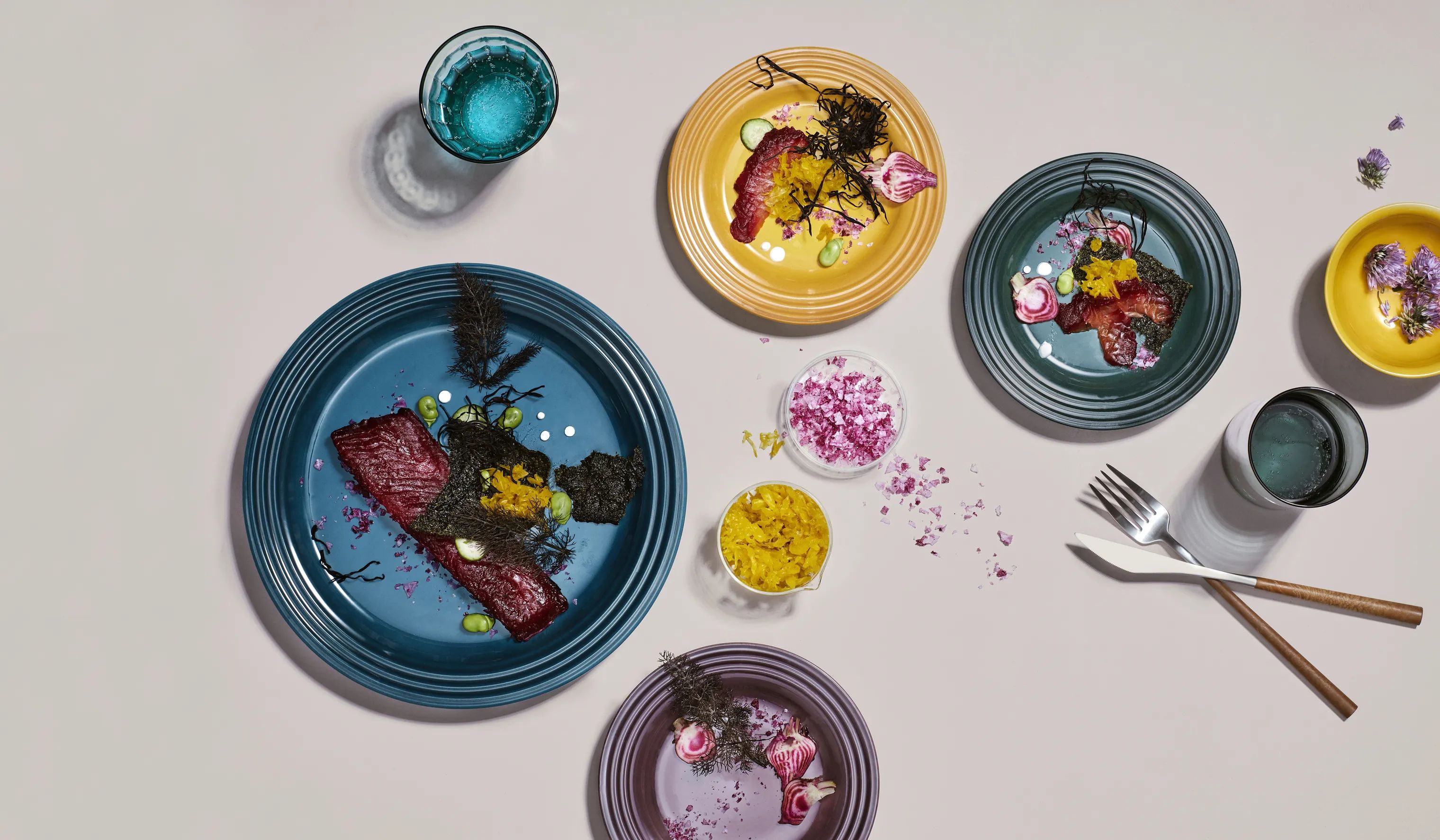 Le Creuset Kagetallerkener Botanique Desserttallerken - 4 stk. i Multifarvet, 2