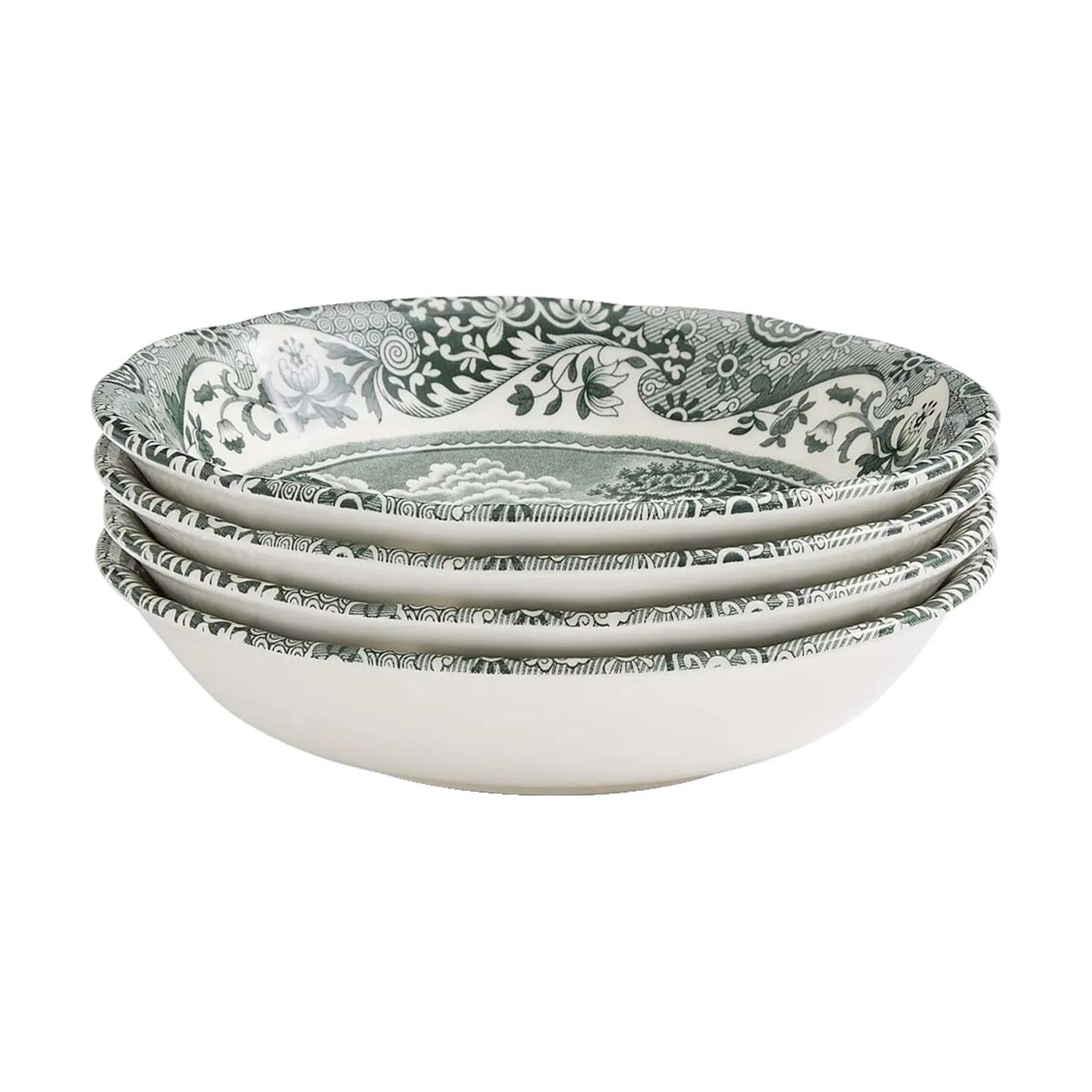 Spode Serveringsskåle Heritage Green Italian Skål - 4 stk. i Grøn/hvid, 3