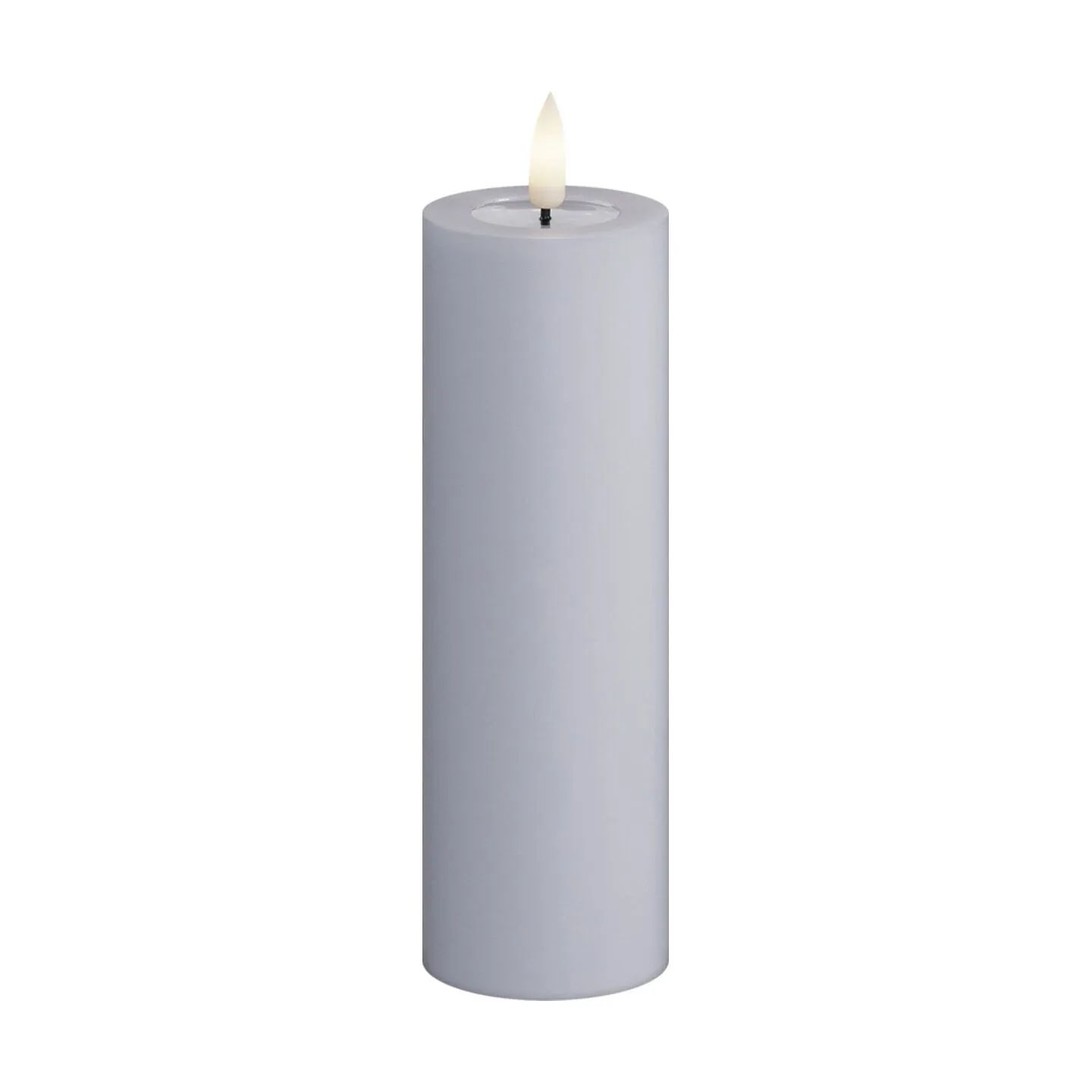 Deluxe Homeart LED-lys Real Flame LED Bloklys i Dust blue, 15 cm, 1