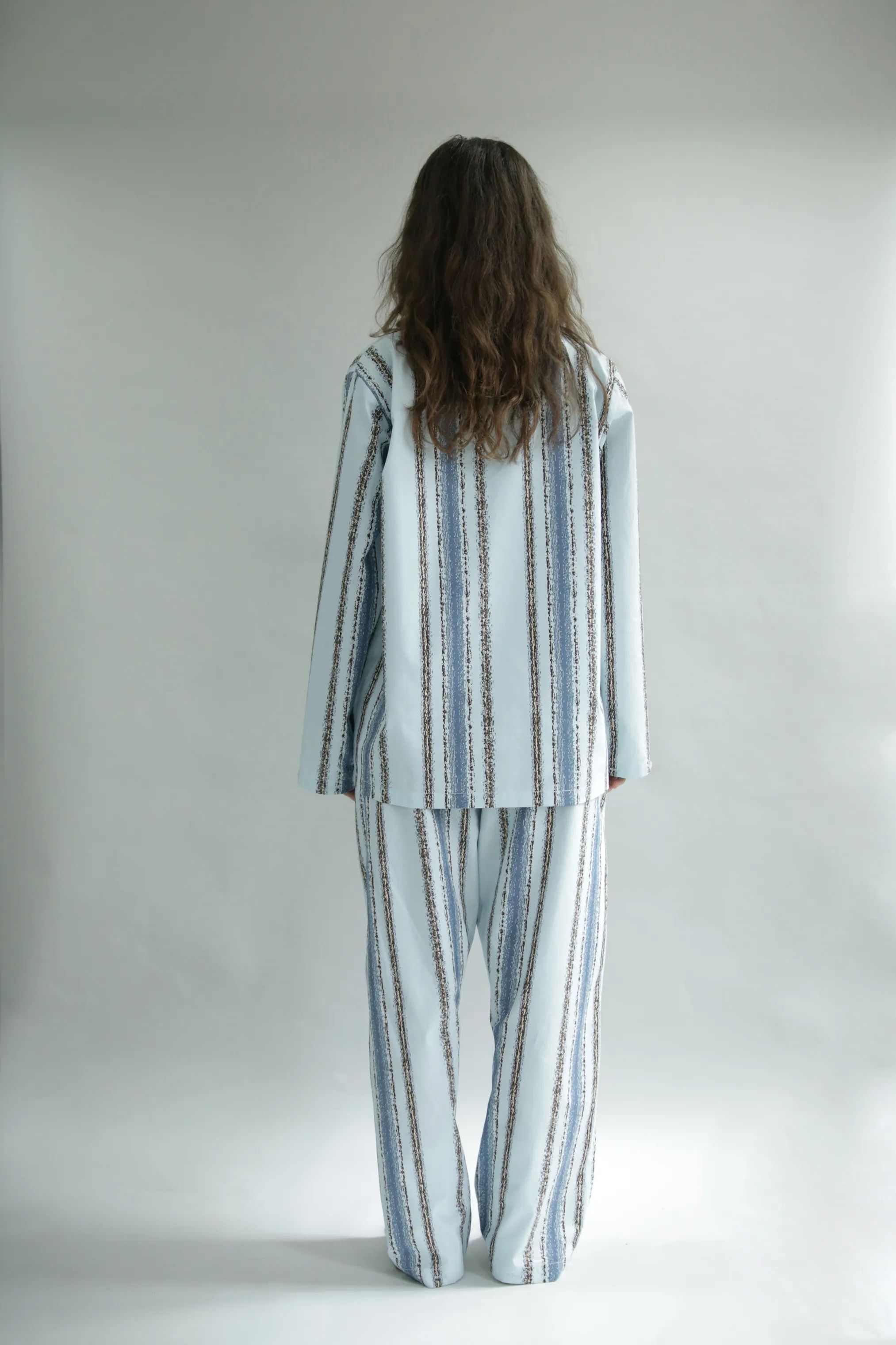 omhu x Mads Barfod Pyjamas Wave Grid Slumber Pyjamasskjorte i Aqua, M/L, 7