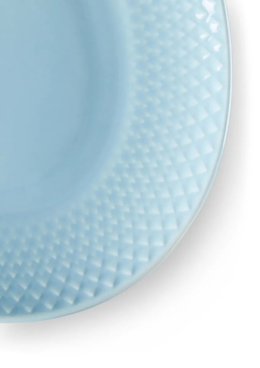 Lyngby Porcelæn Middagstallerkener Rhombe Color Oval Tallerken i Turkis, 2