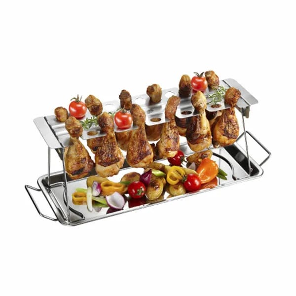 Gefu Grillredskaber Gefu Grill Barbecue Rack til kyllingelår i Stål, 1