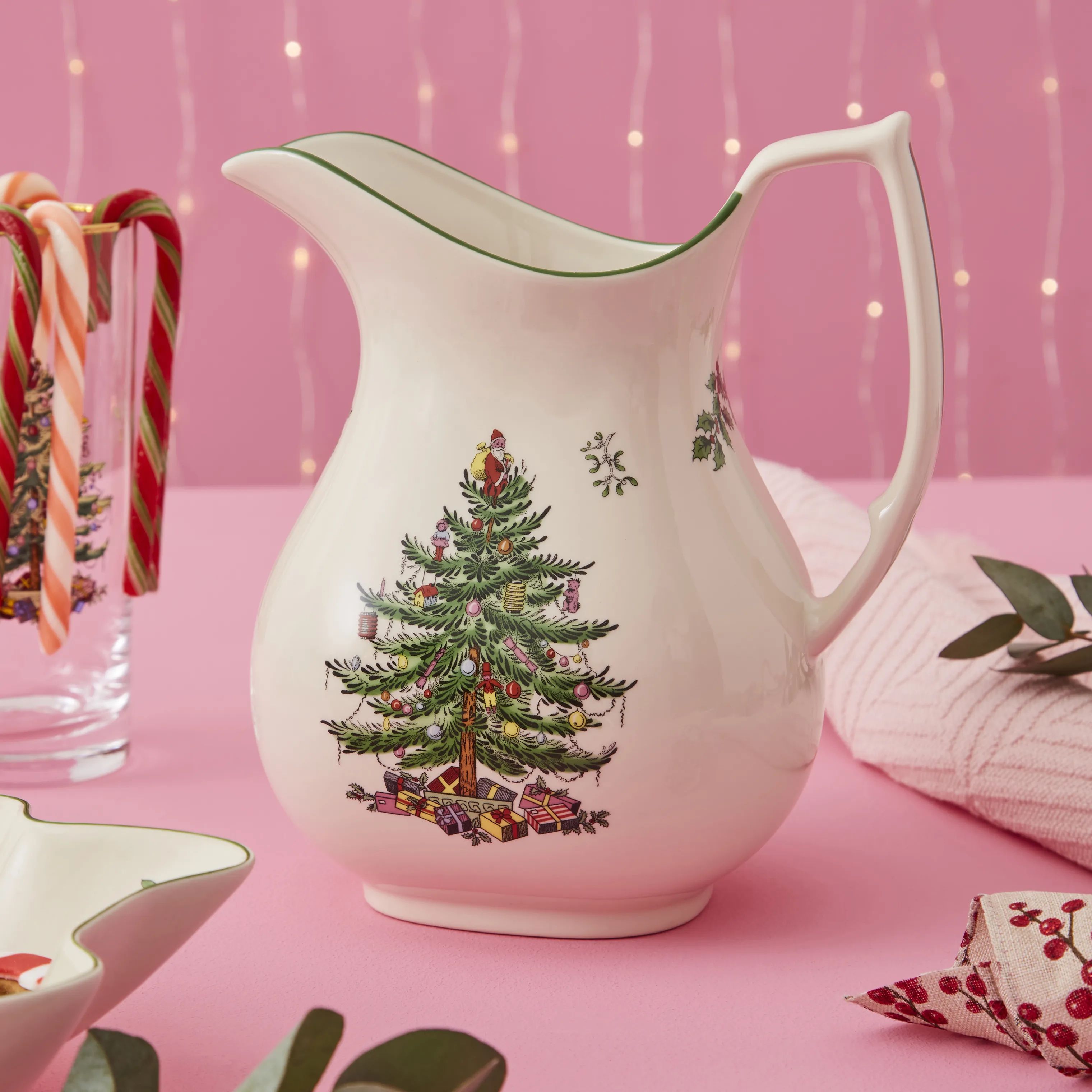Spode Serveringskander Christmas Tree Kande i Hvid/grøn/rød, 3