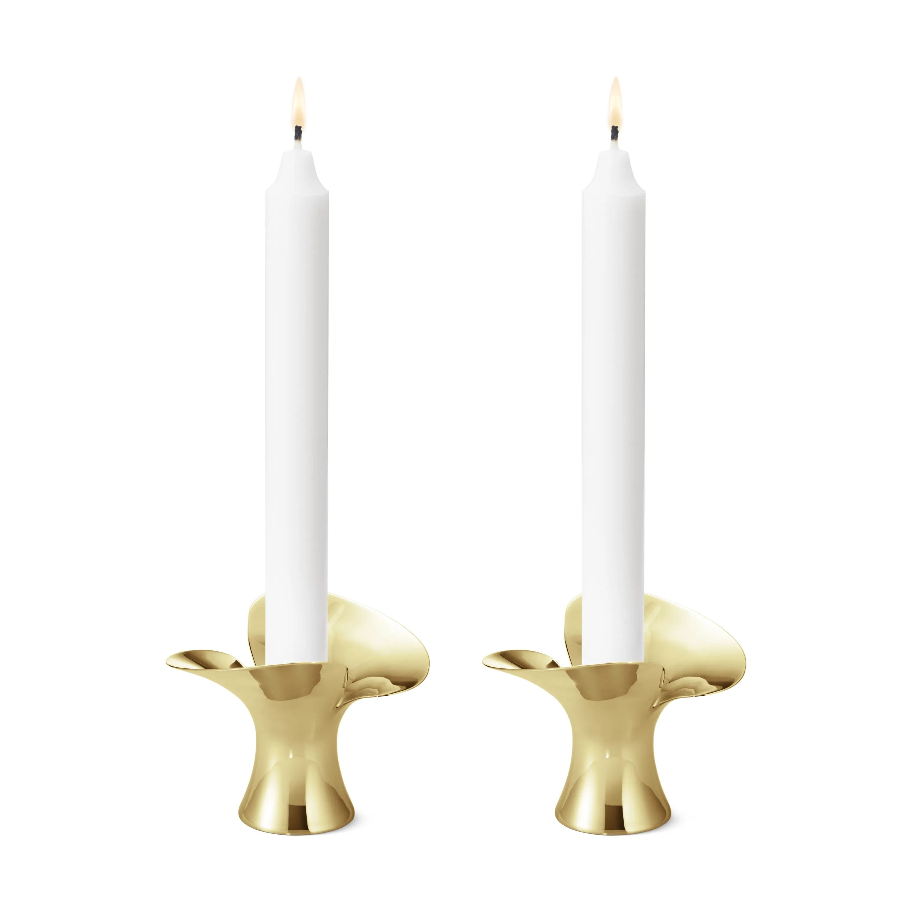 Georg Jensen Kronelysestage Bloom Lysestage - 2 stk. i Guldfarvet, 2