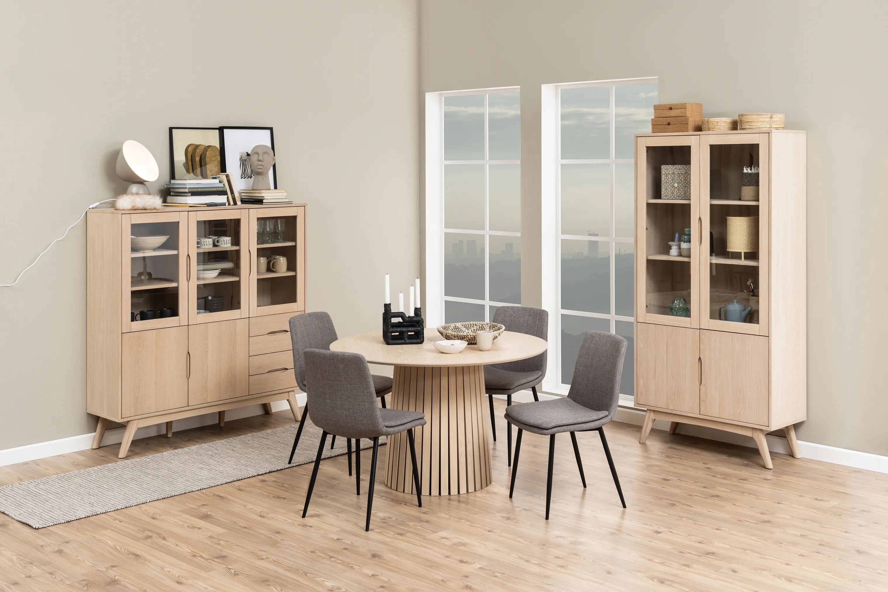 CASA Living Spisebordsstole Becca Spisebordsstol - 4 stk. i Gråbrun, 4 stk., 3