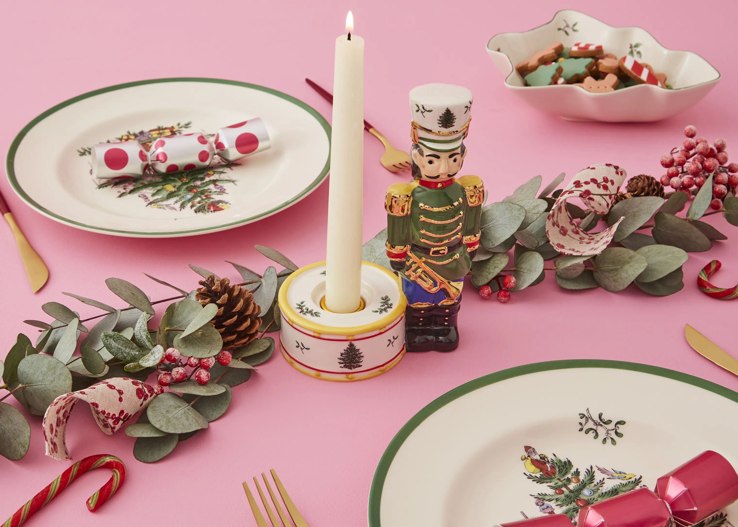 Spode Julefigurer Christmas Tree Nøddeknækker i Grøn, 3