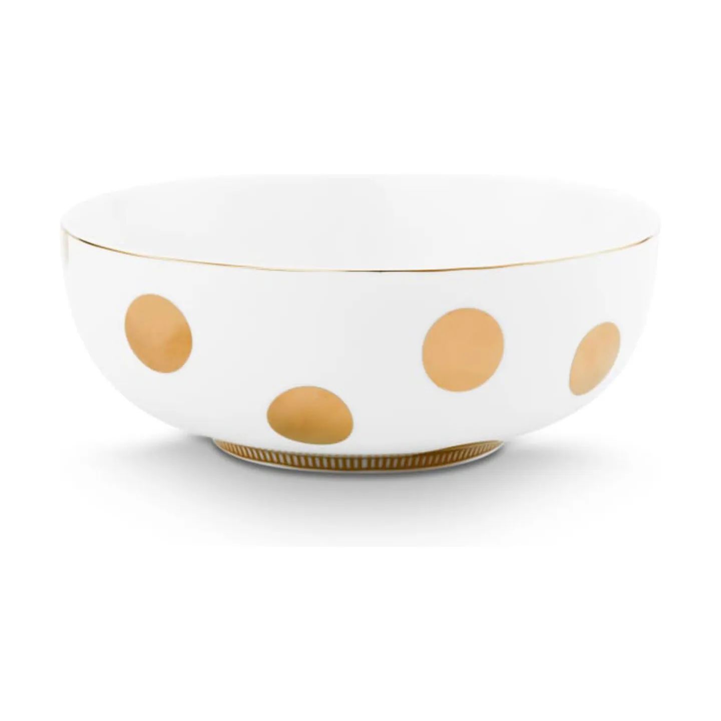 PIP Studio Serveringsskåle Dot Delight Skål - 2 stk. i Hvid / Guld, 20 cm, 4