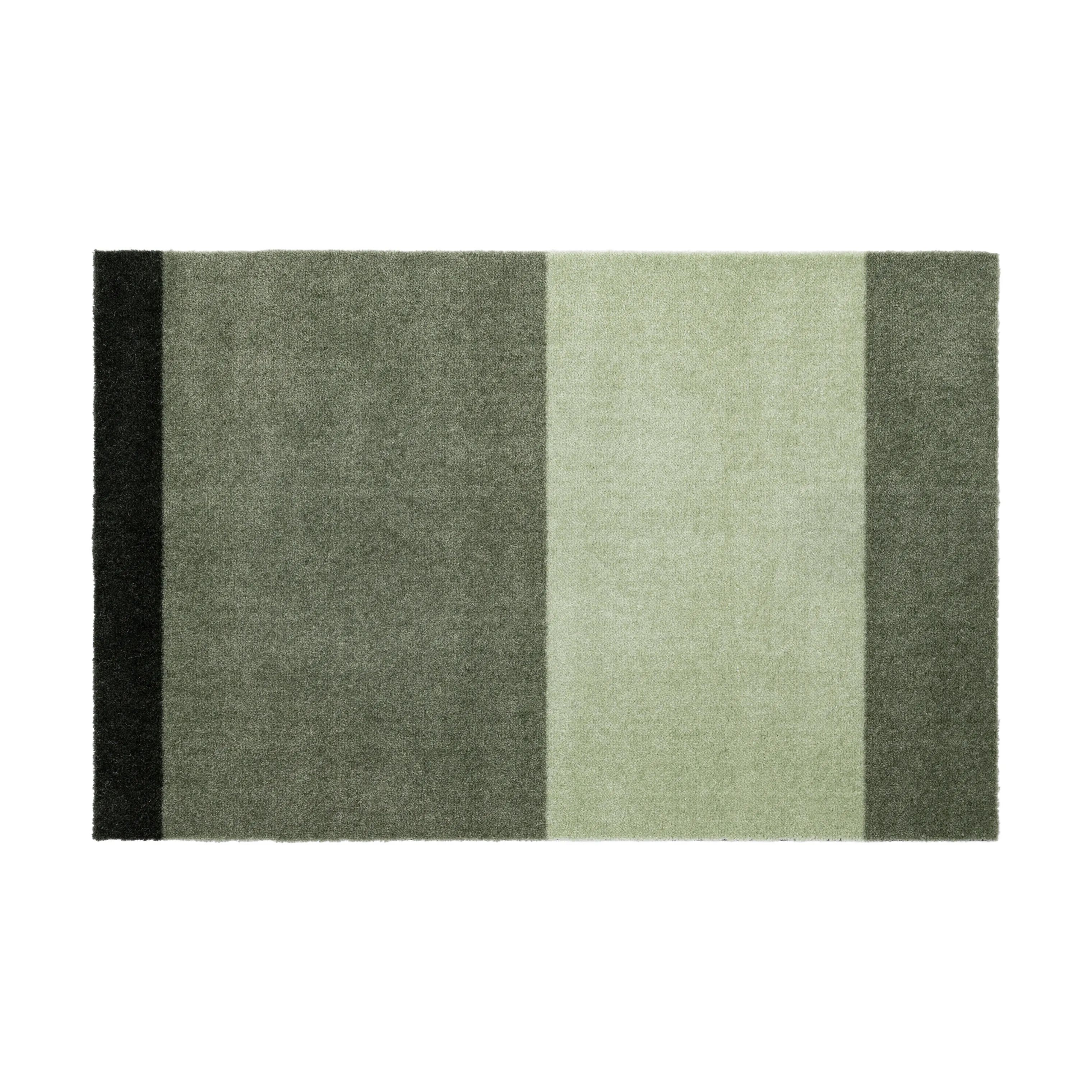 Tica Copenhagen Dørmåtter Stripes Horisontal Gulvmåtte i lysegrøn/støvetgrøn/mørkegrøn, B60 x L90 cm, 1