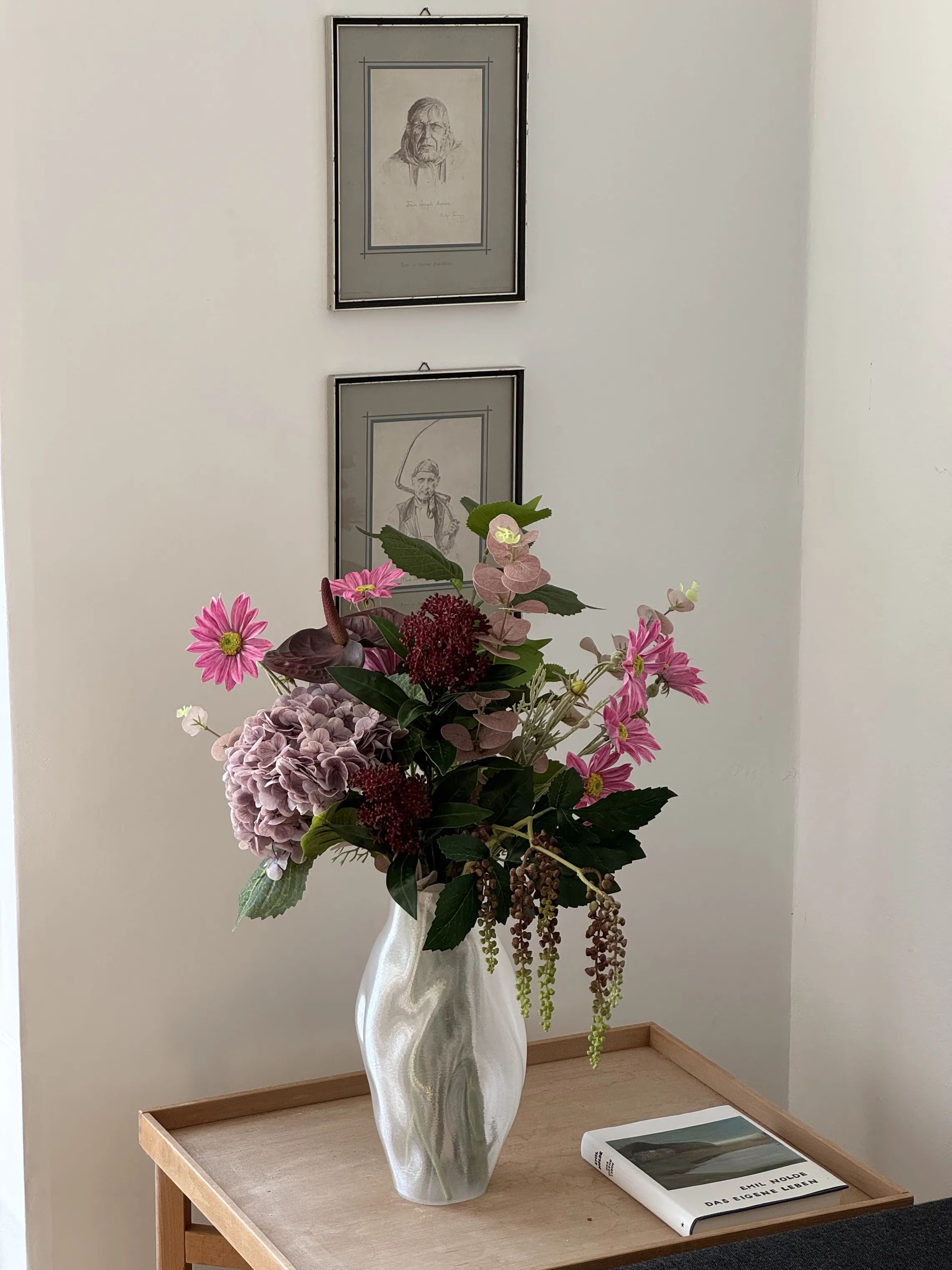 Fleuristc Kunstige blomster Pinky Promise Buket i 8 stilke, 2