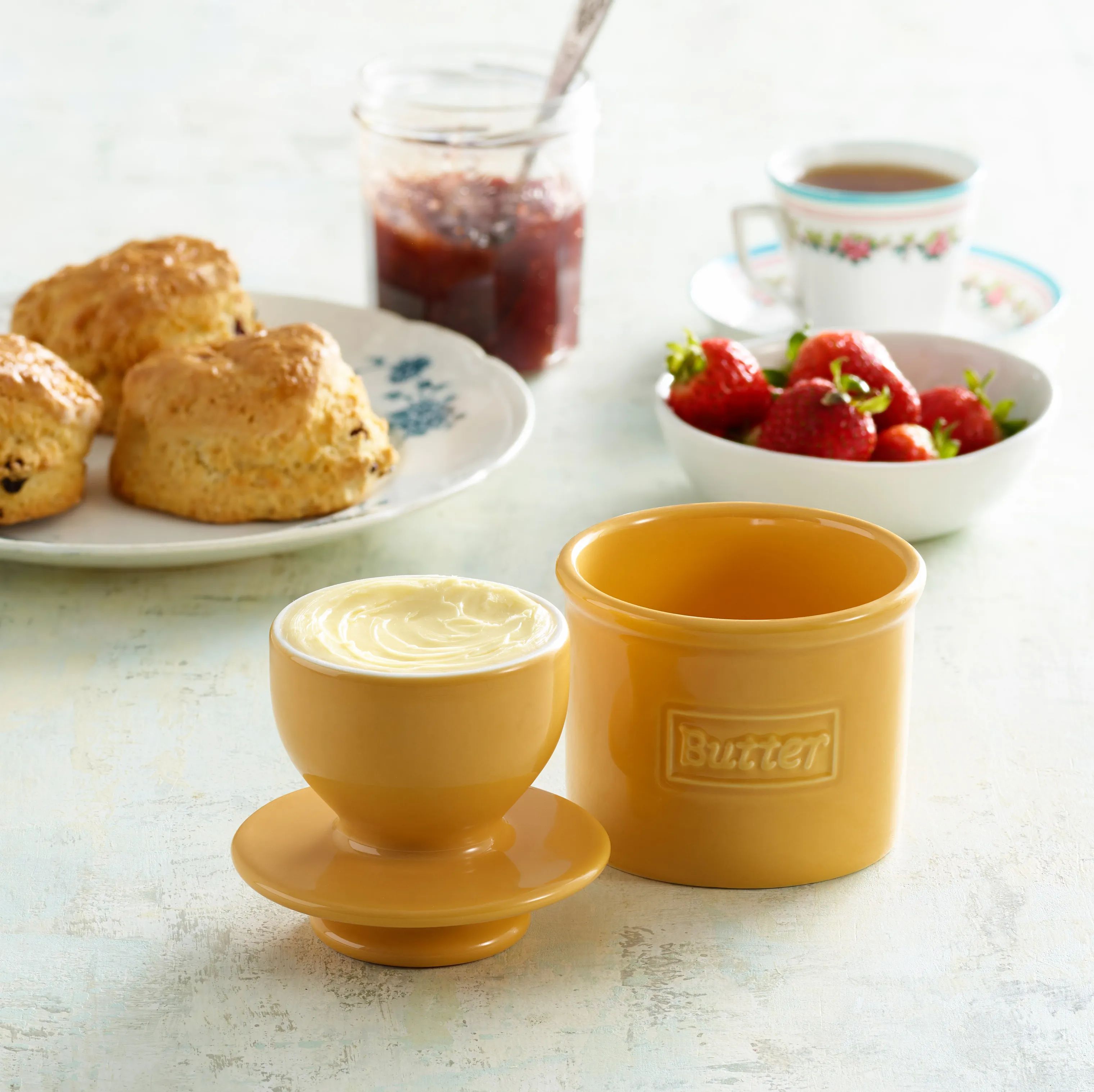 Butter Bell Smørbokse Smørklokke i Gul, 2