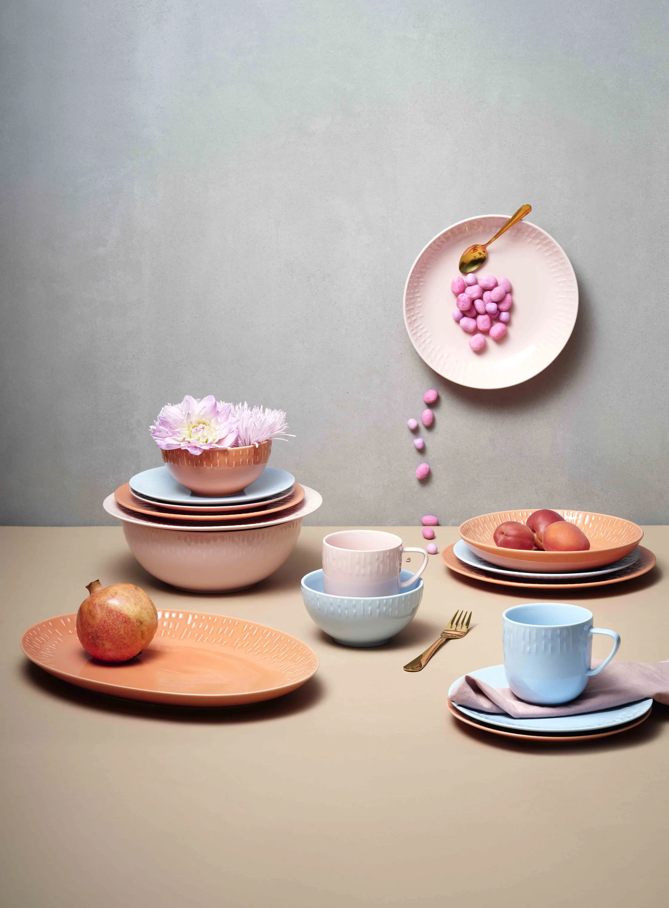 Life In Colour Serveringsfade Confetti Ovalt fad i Apricot, 2
