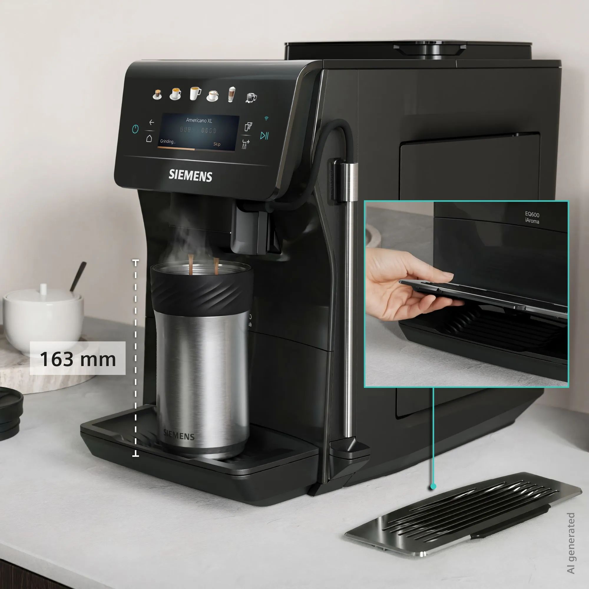 Siemens Espressomaskiner EQ600 iAroma Espressomaskine TP601E09 i Sort, 5