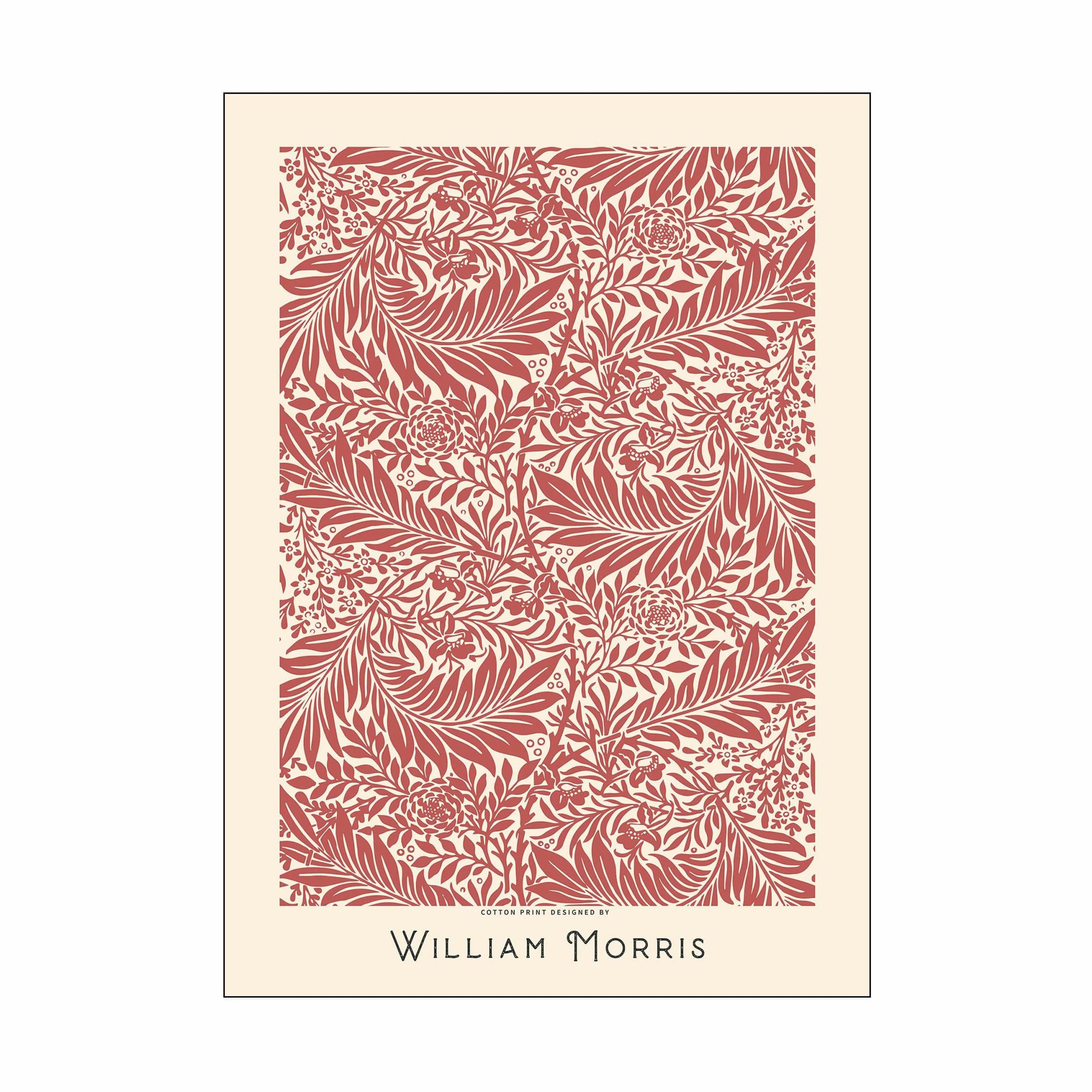 Poster&Frame Plakater William Morris Plakat - Red Leafs i B70 x L100 cm, 1