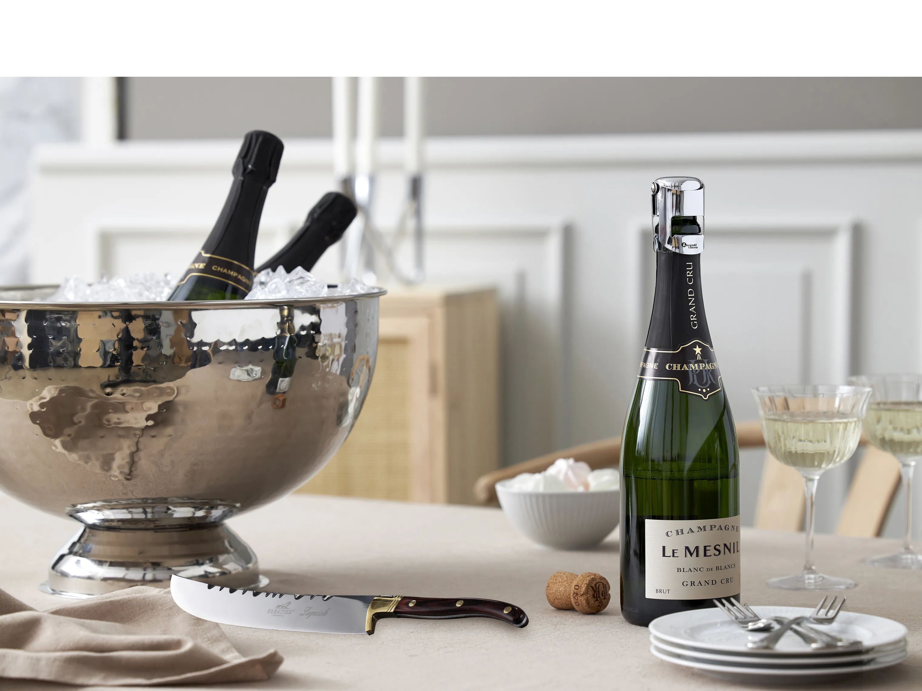 Bredemeijer Øvrigt champagnetilbehør Champagneprop i blank sølv, 2