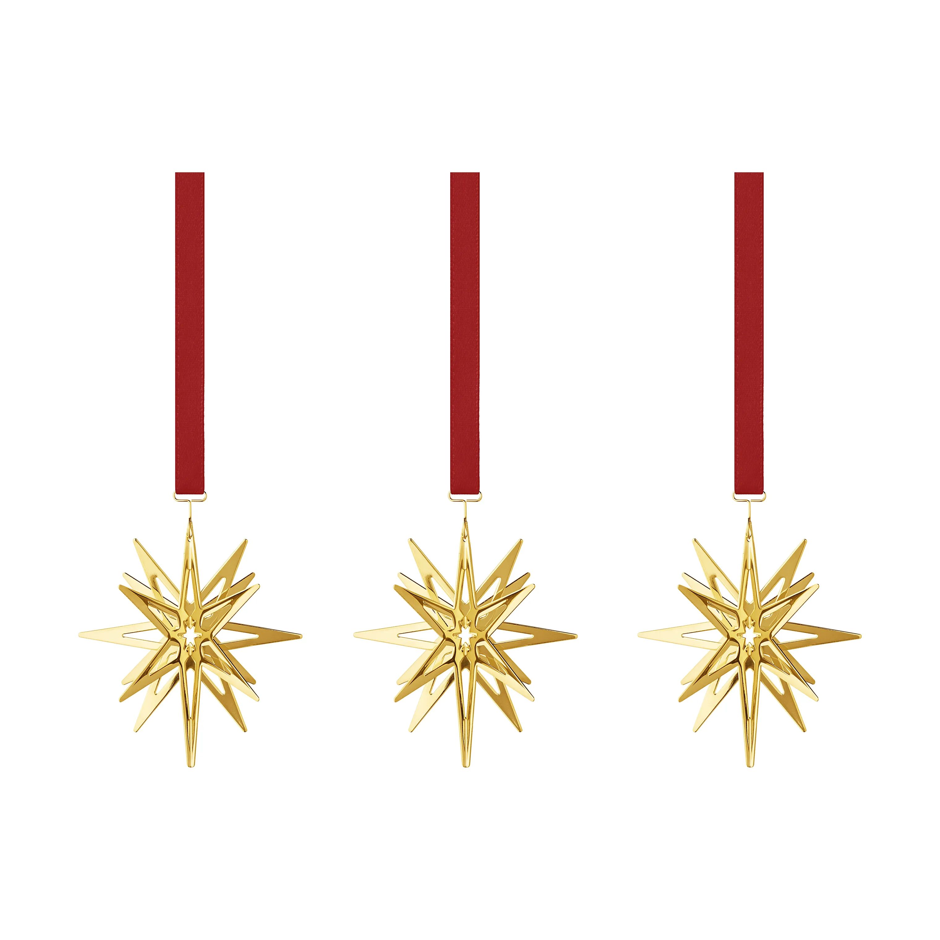 Georg Jensen Juleophæng Christmas Collectibles CC 2025 Mini Stjerner - 3 stk. i Guld, 1