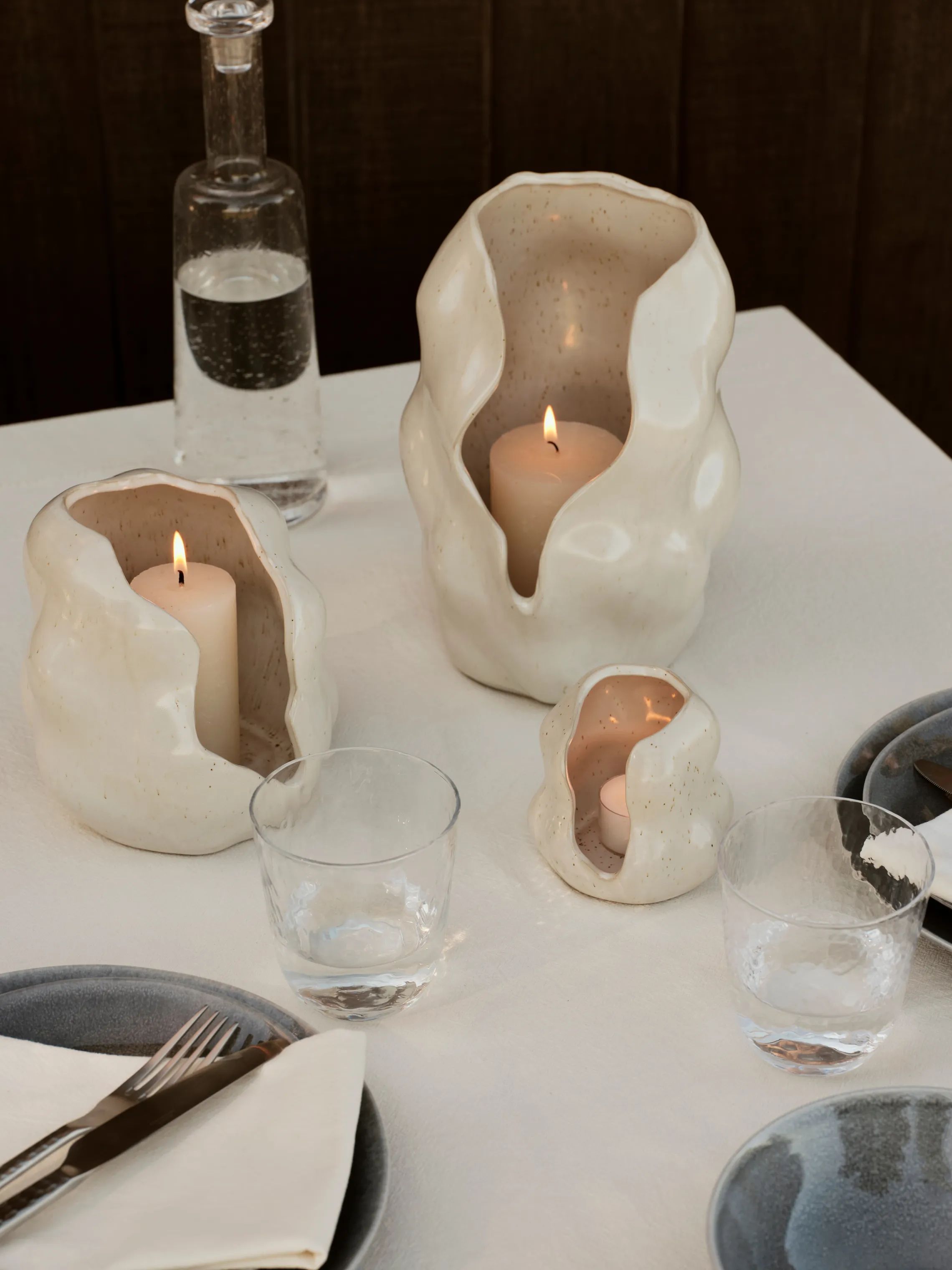 Broste Copenhagen Lanterner Hekla Lanterne i White Cream, 16 cm, 2