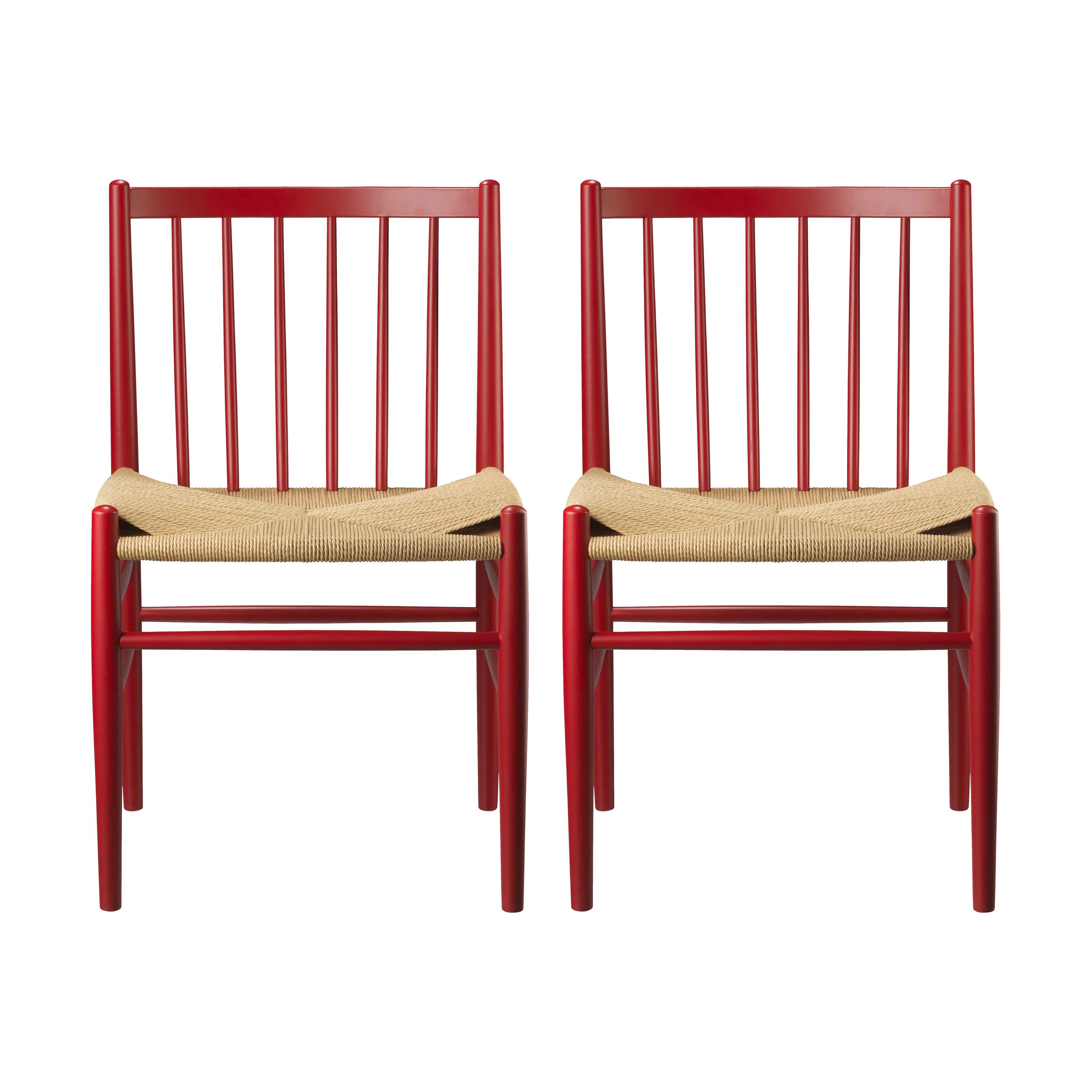 FDB Møbler Spisebordsstole J80 Spisebordsstol - 2 stk i Ruby Red (RAL3003), 1