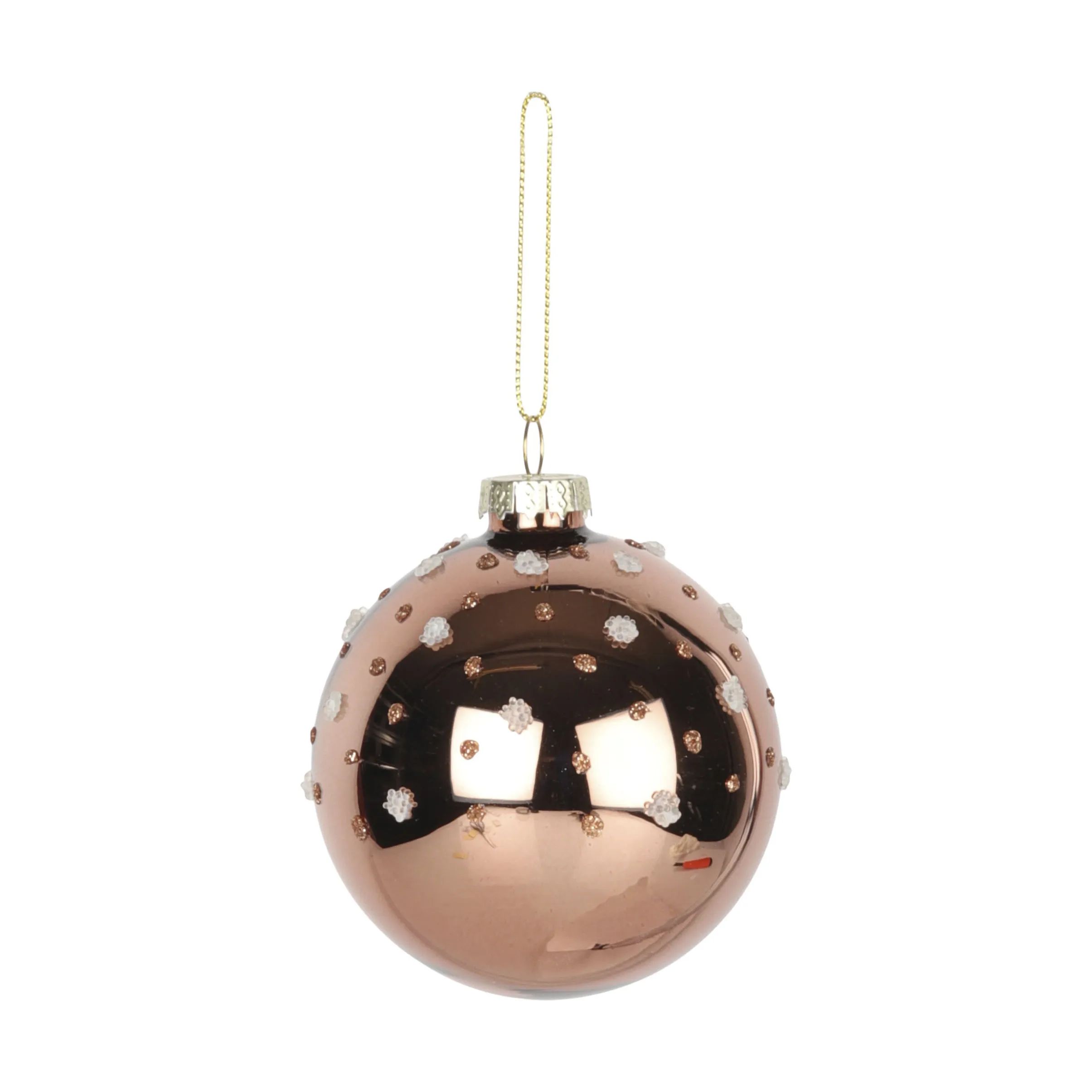 Casa Christmas Julekugler Julekugle i Blank lysebrun/glimmer, 1