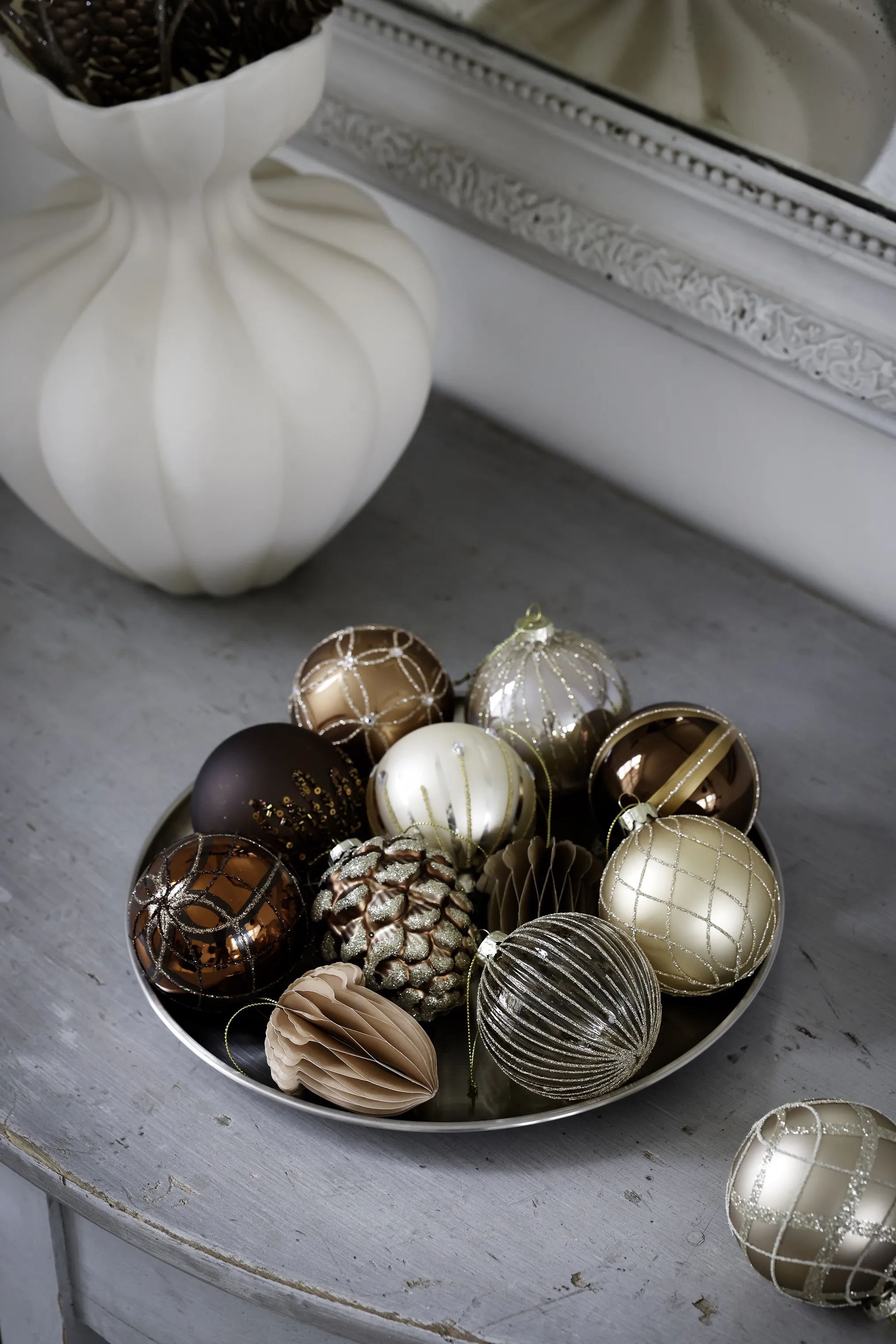 Casa Christmas Julekugler Julekugle i Creme, 2