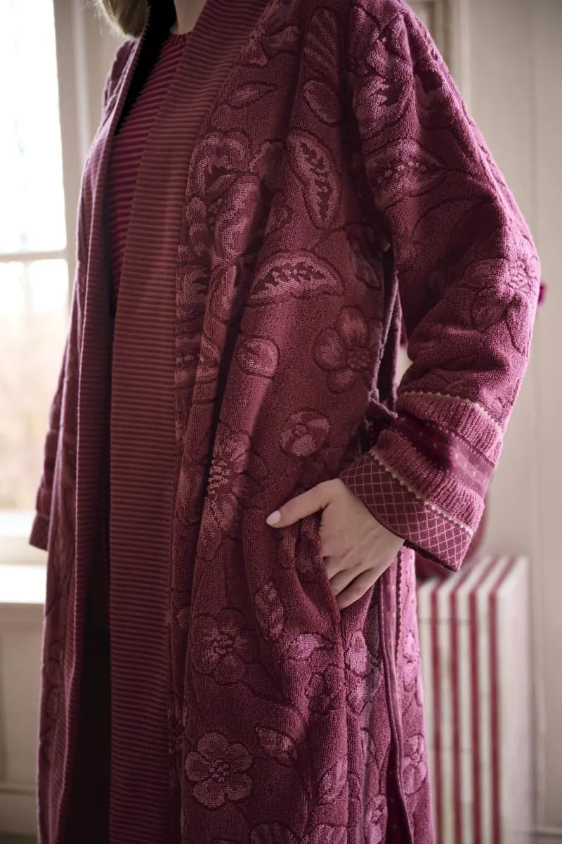 PIP Studio Morgenkåber Jasmin Jacquard Badekåbe i Pink, Str. M, 2