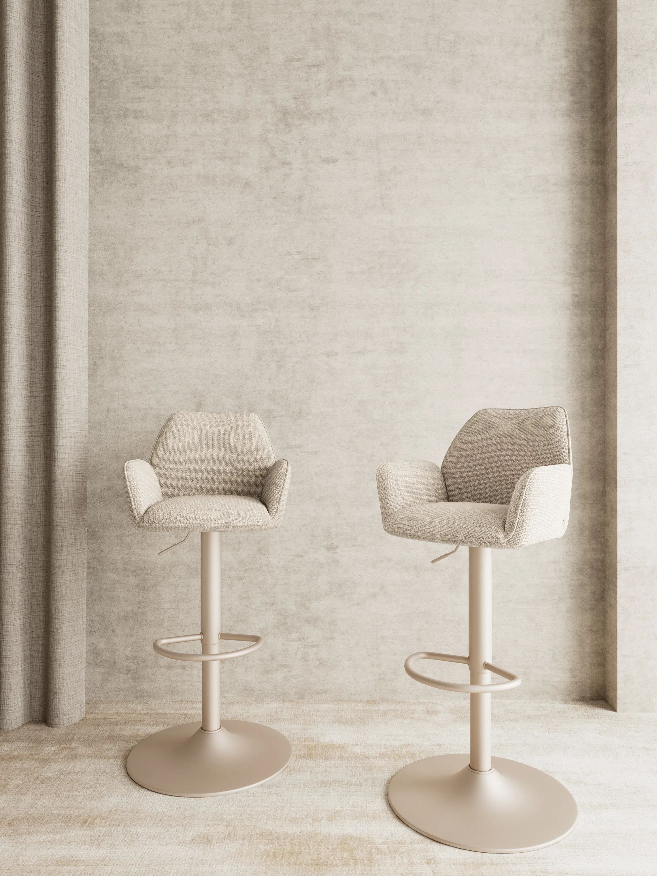 CASA Living Barstole Glenda Barstol i Beige/beige stel, 2