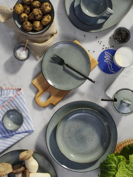 Broste Copenhagen Middagstallerkener Nordic Sea Middagssæt - 6 dele i Soft Blue, 5
