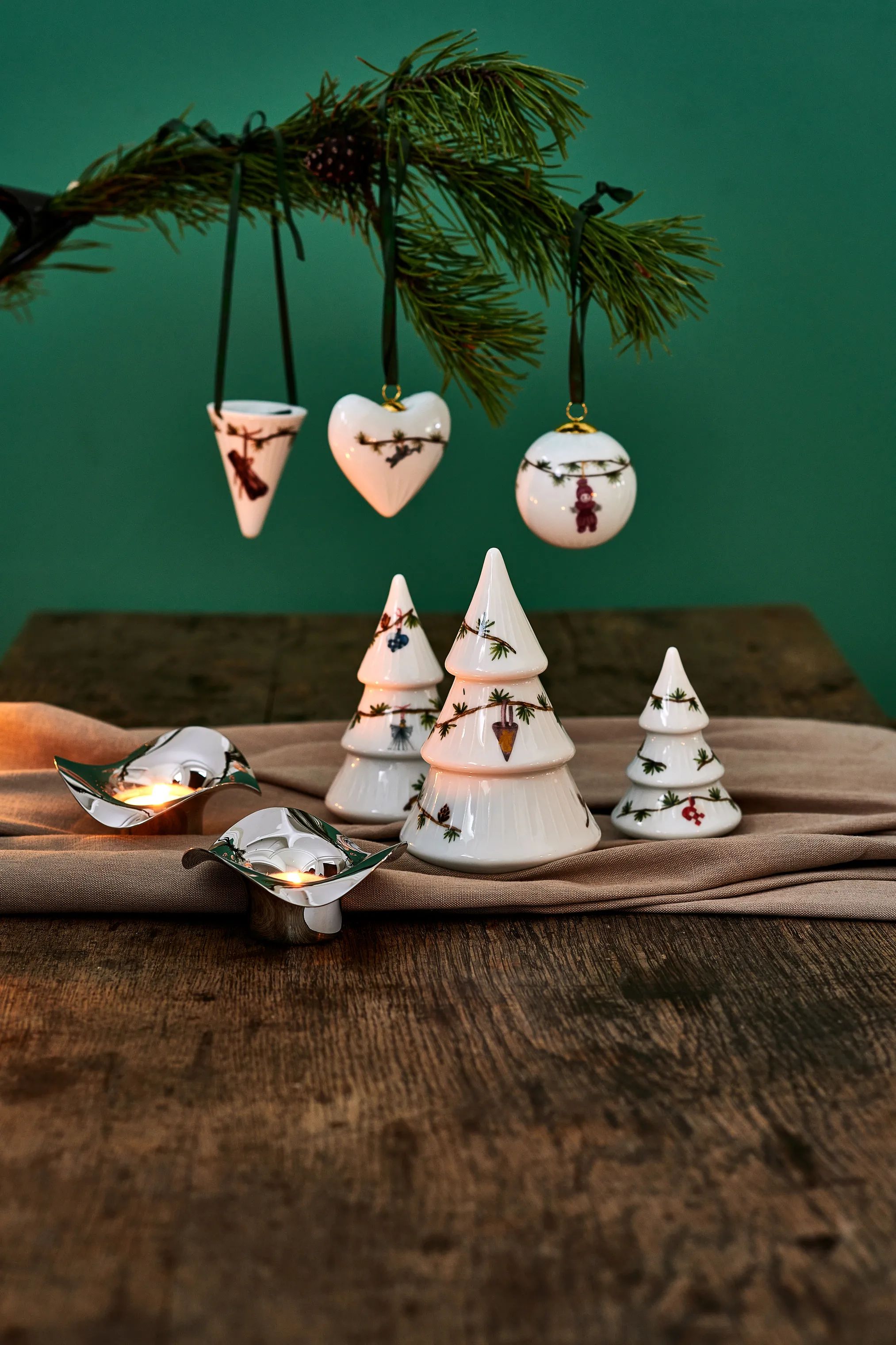 Kähler Julefigurer Hammershøi Jul Juletræ - 3 stk. i Hvid, 3