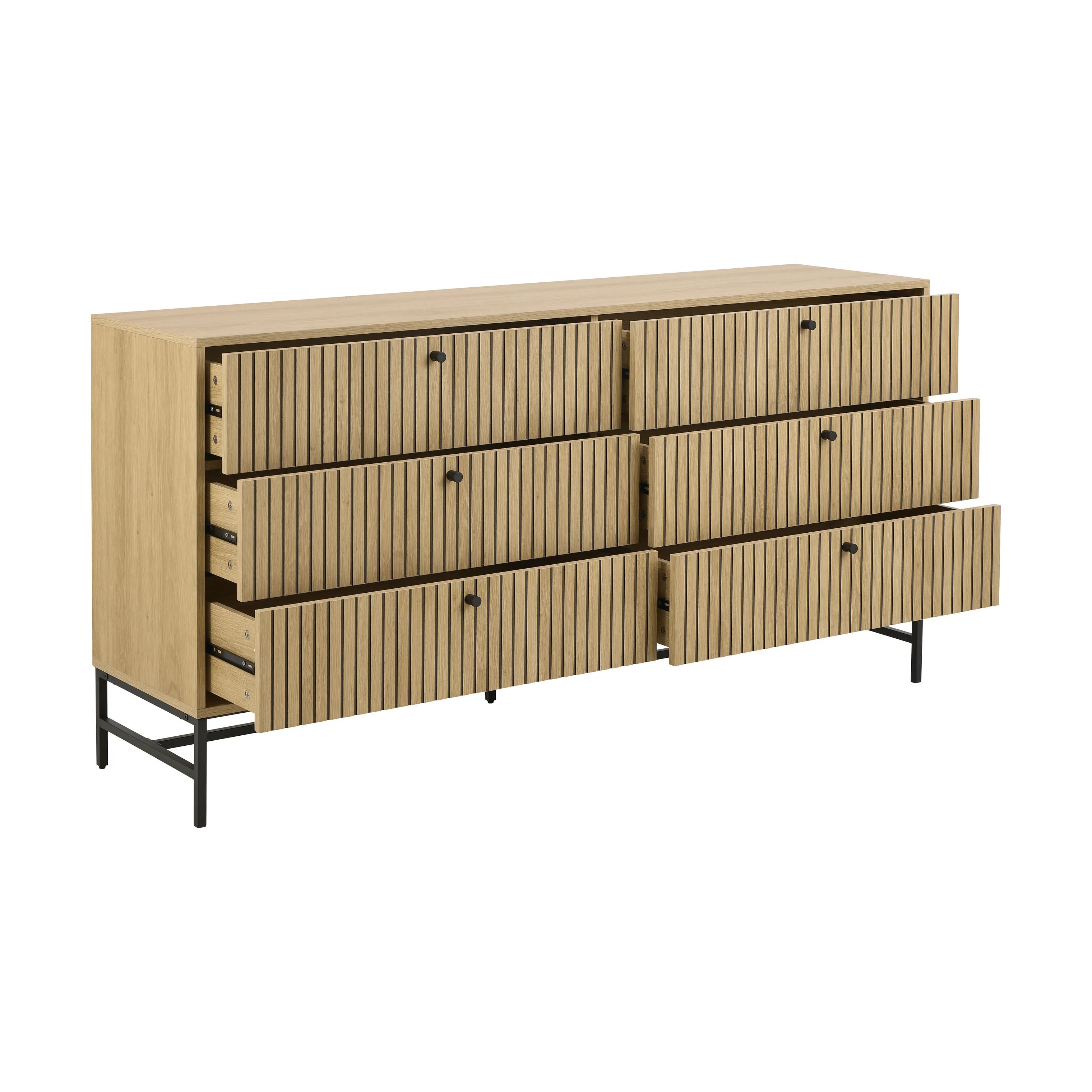 CASA Living Kommoder Albany Kommode i Natur, H80,4 x B157,9 x L40 cm, 3
