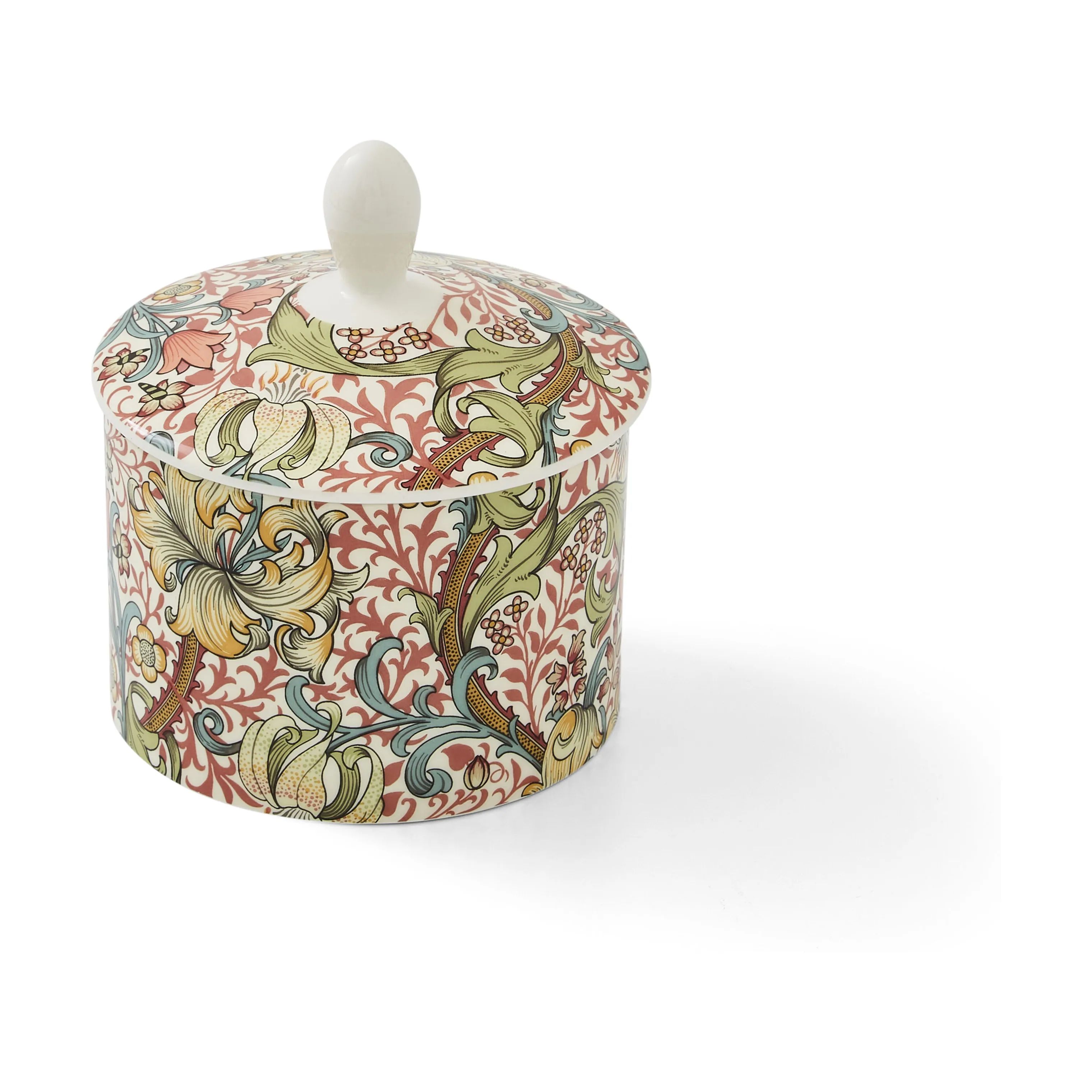 Spode Sukkerskåle Morris & Co Sukkerkrukke i Lyserød/Grøn/blå, 1