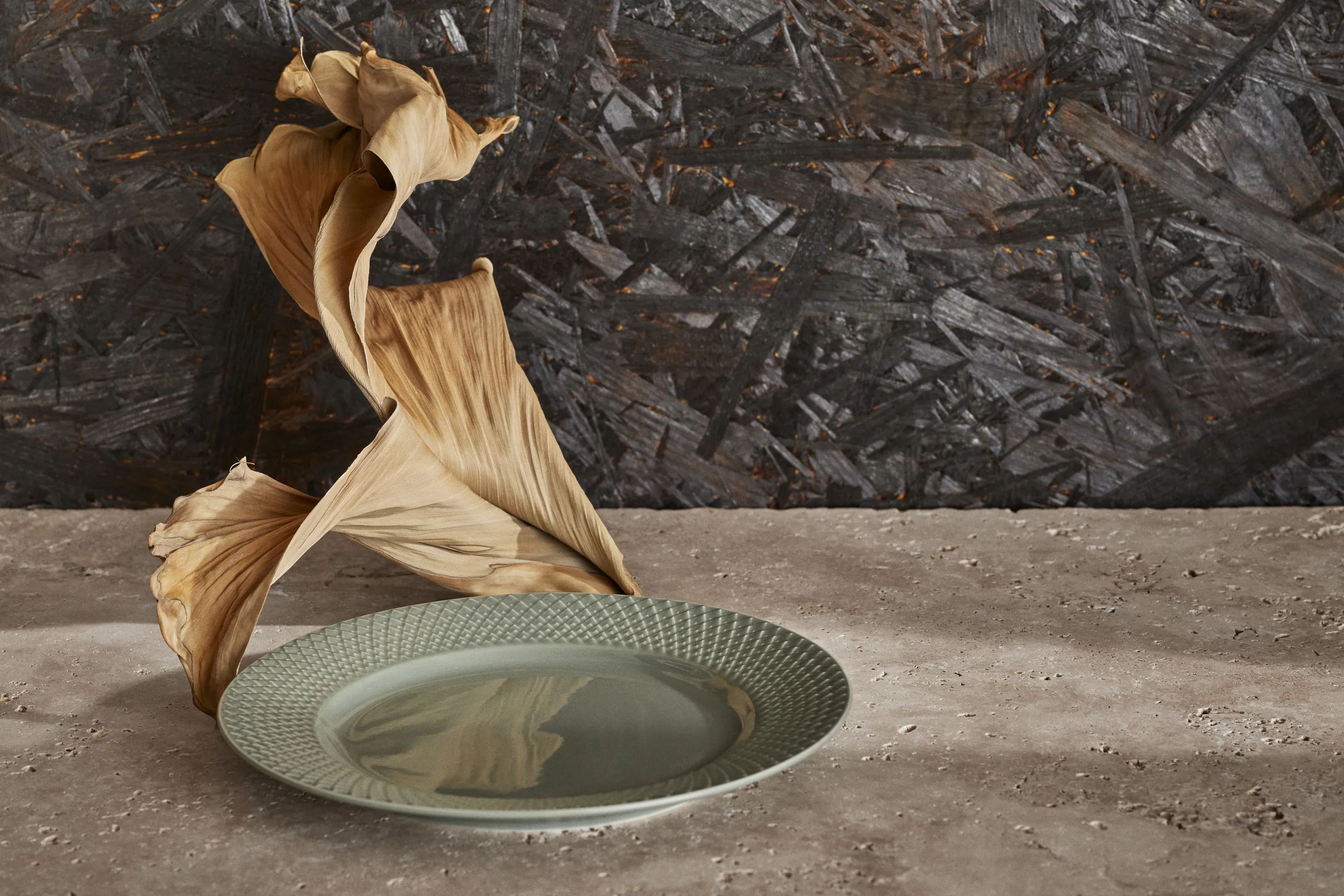 Lyngby Porcelæn Frokosttallerkener Rhombe Earth Frokosttallerken i Moss, 2