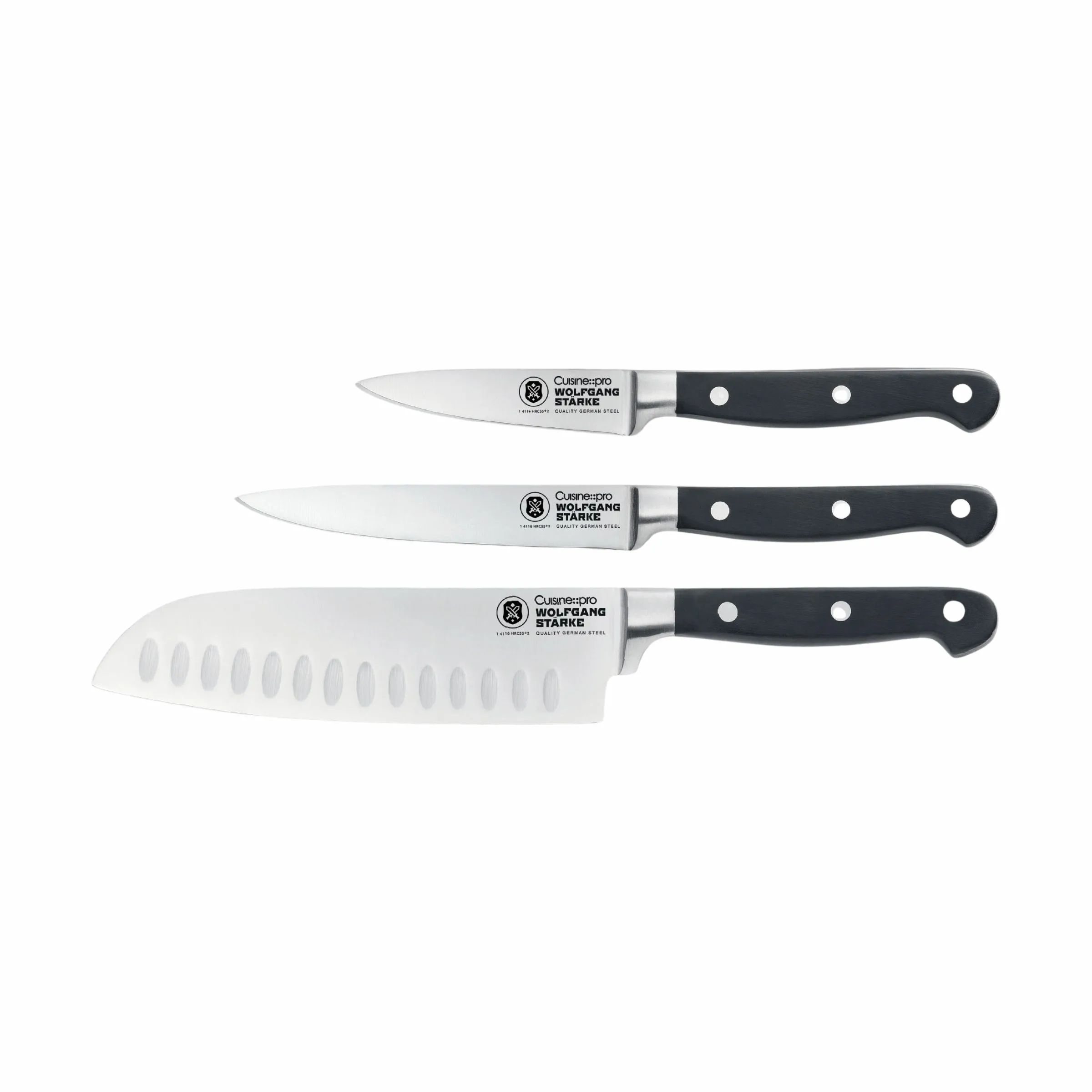 THE CUSTOM CHEF™ Knivsæt Cuisine::pro® WOLFGANG
STARKE™ Cuisine::pro WOLFGANG STARKE™ Startersæt - 3 dele i sølvfarvet/sort, 1