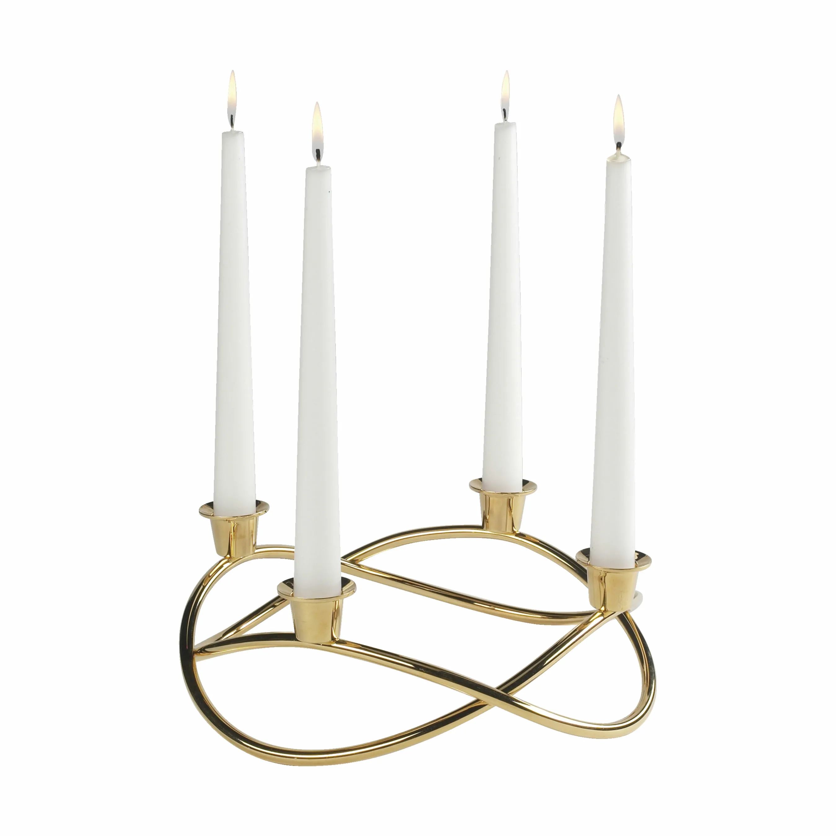 Georg Jensen Kronelysestage Season Lysestage i Guldfarvet, 26 cm, 1