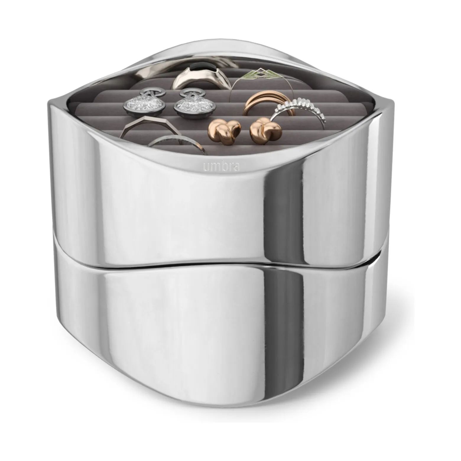 Umbra Småopbevaring Wavy Smykkeskrin i chrome, 4