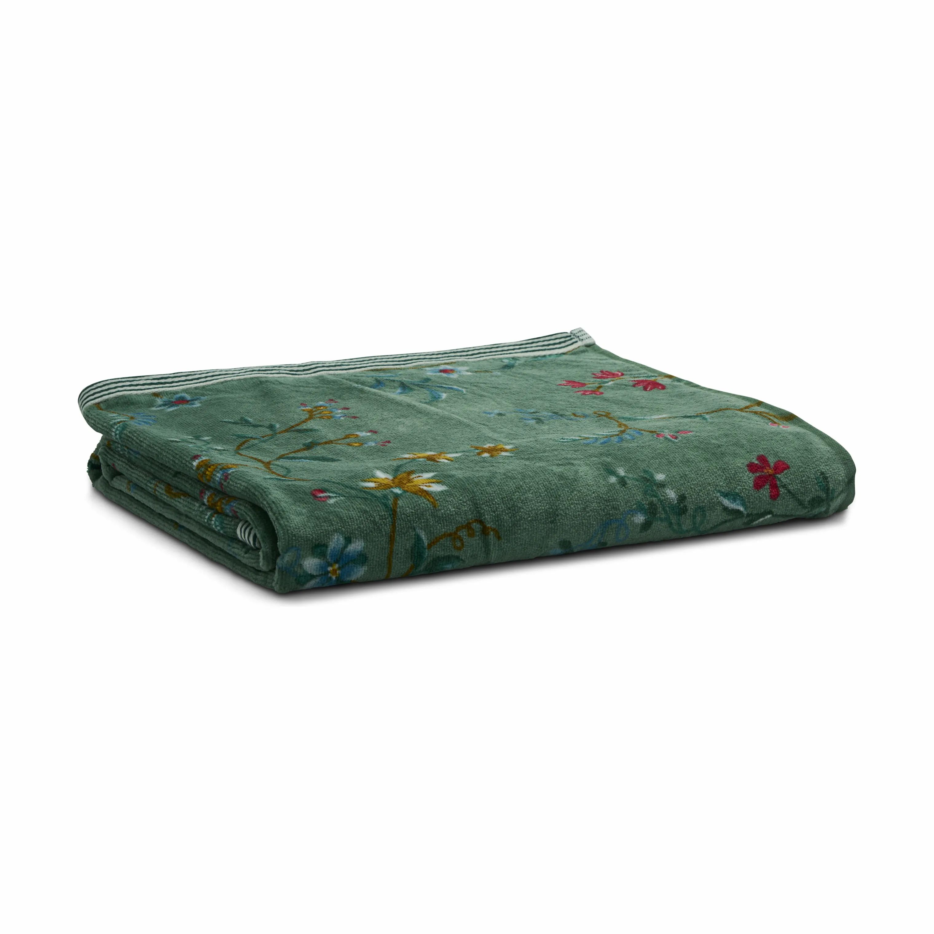 PIP Studio Håndklæder Les Fleurs Fleur Badehåndklæde i Grøn , B55 x L100 cm, 1