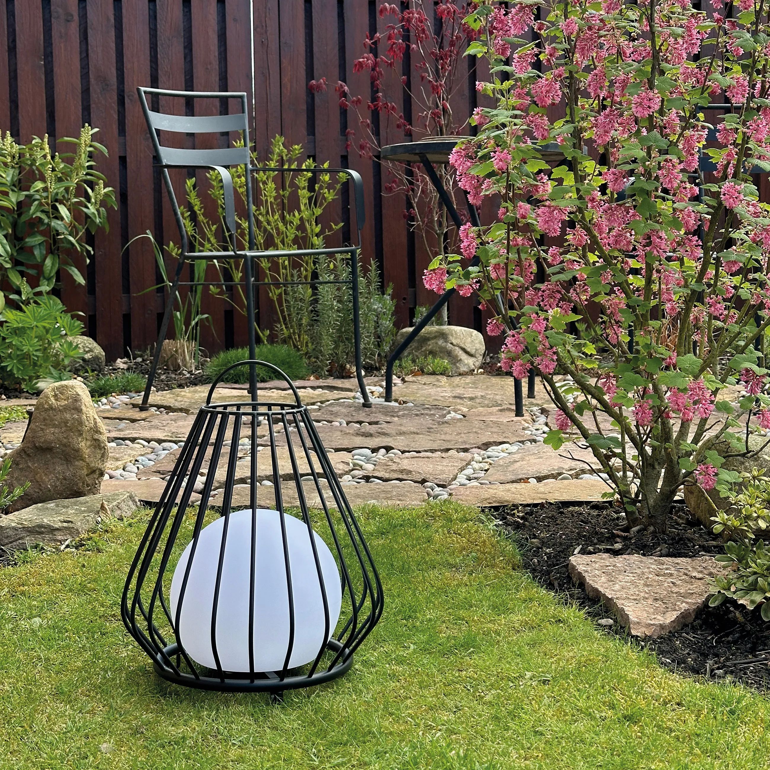 Dyberg Larsen Lanterner Evesham Udendørs Lanterne i Grøn/ Hvid, 38 cm, 2