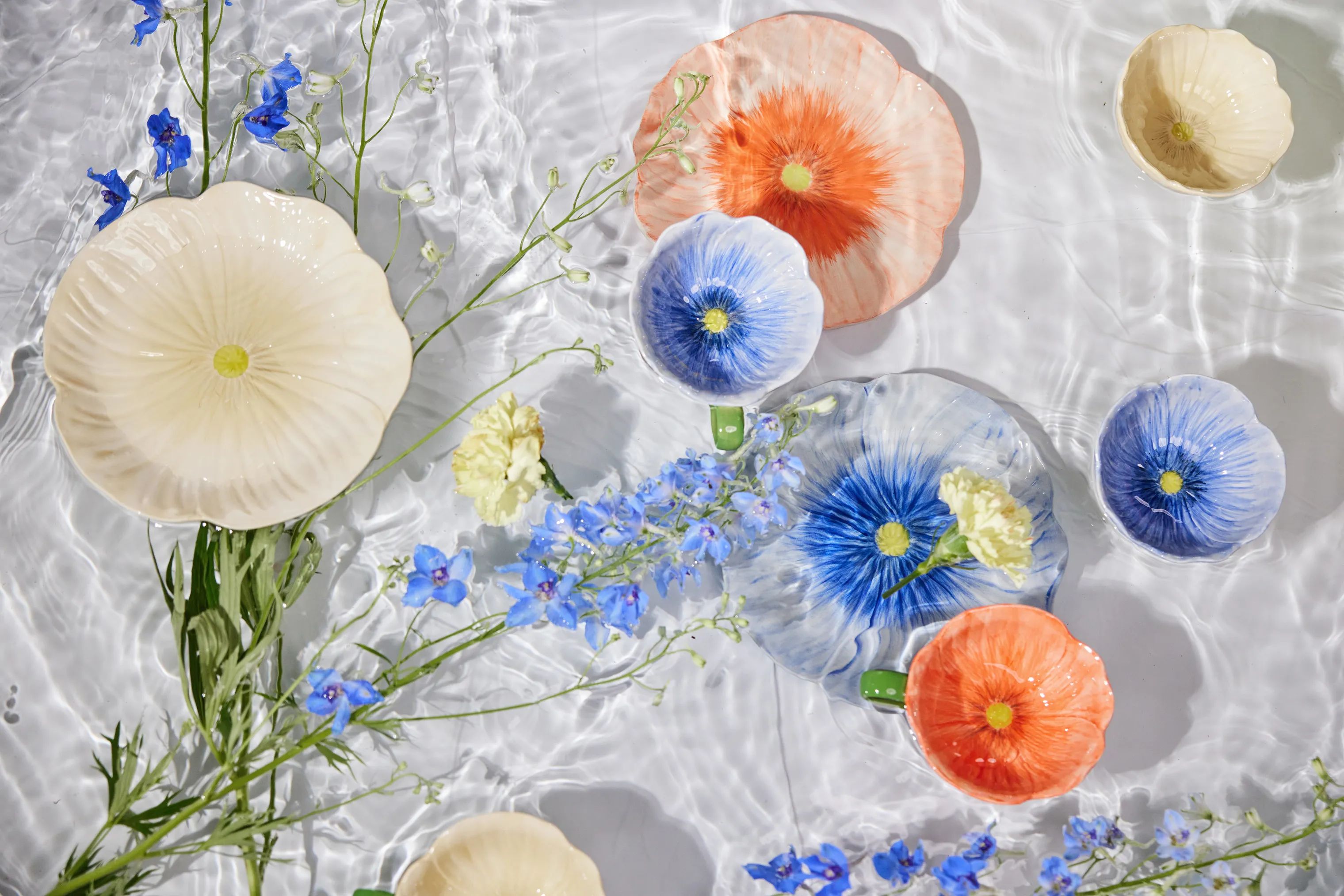 ByOn Frokosttallerkener Poppy Tallerken i Blue, 3