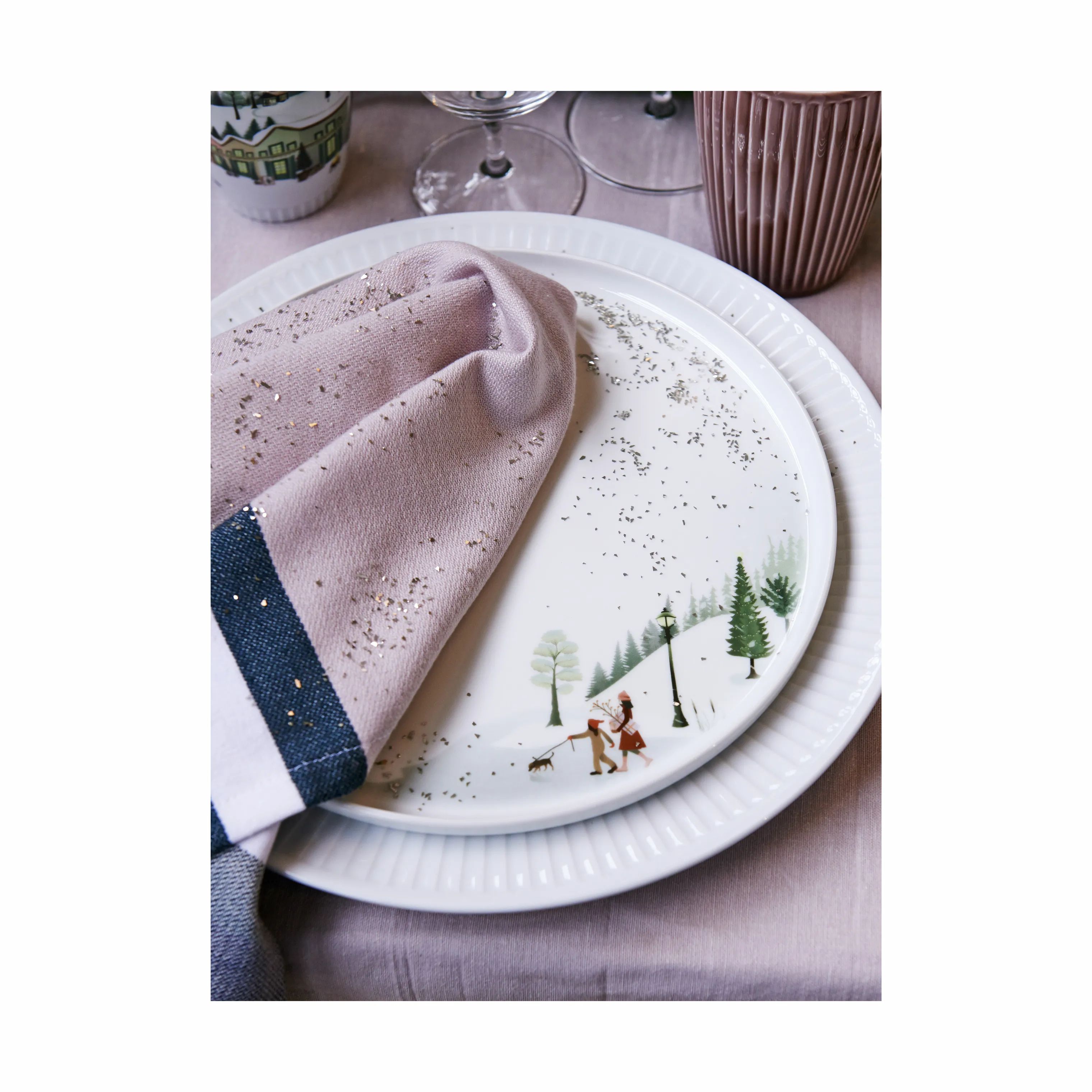 Pillivuyt Middagstallerkener Plissé Middagstallerken i Hvid, 26 cm, 4