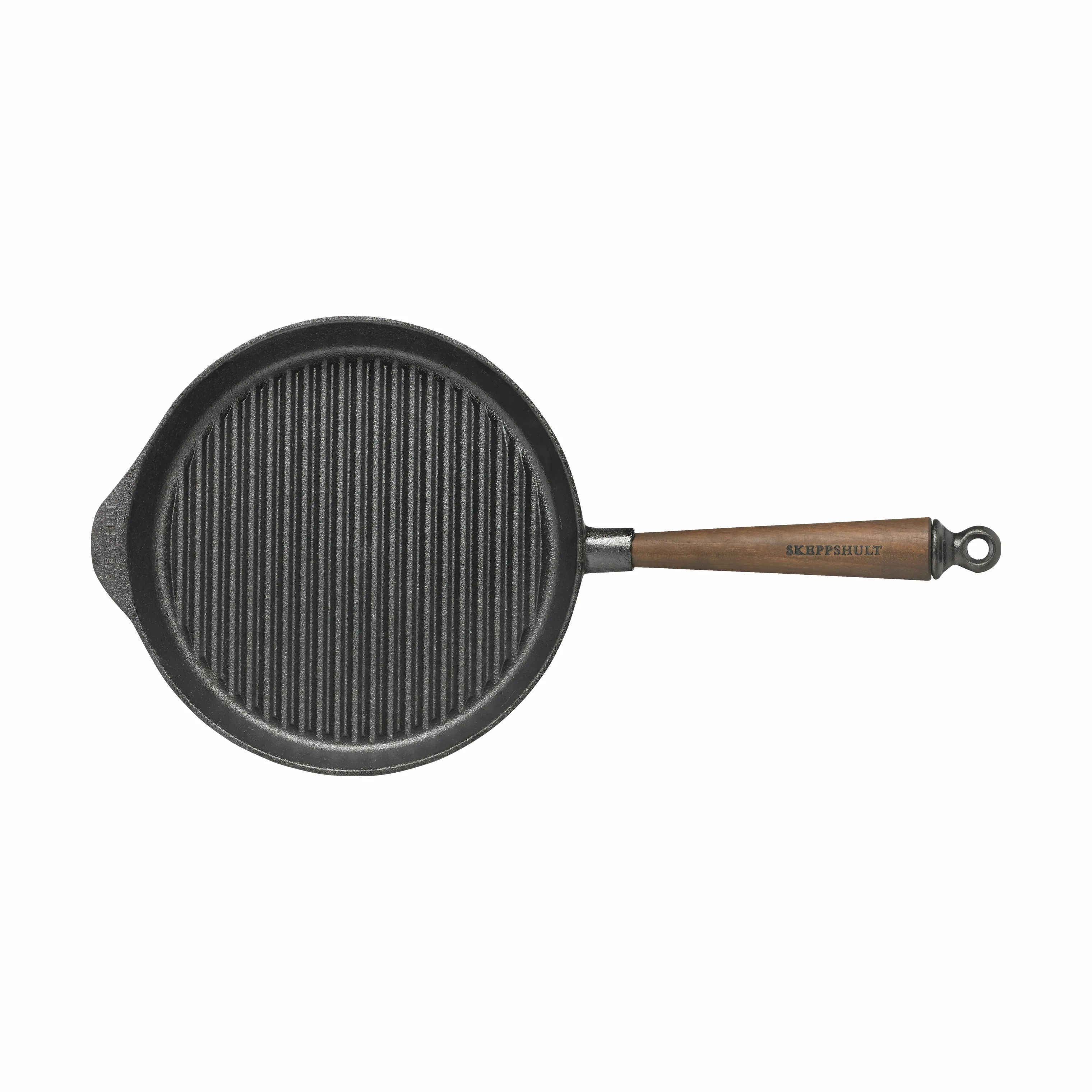 Skeppshult Grillpander Walnut Valnød Grillpande i Sort/Træ, 25 cm, 1