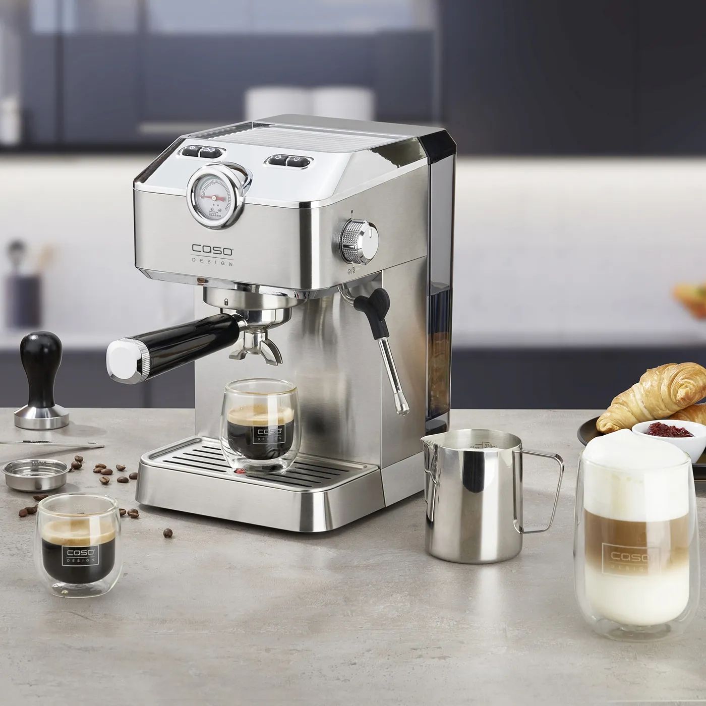 Caso Espressomaskiner Gourmet Espressomaskine CS1820 i Stål, 6